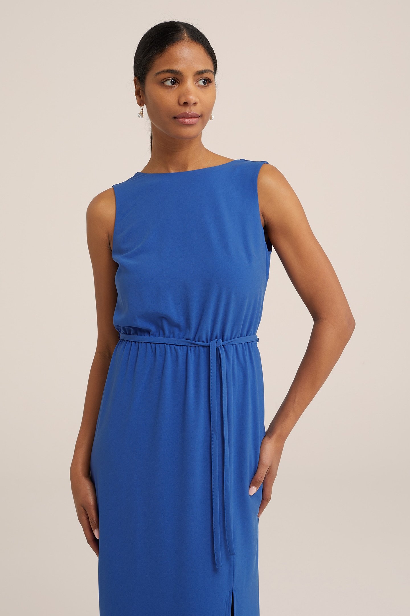 DRESS MID LENGTH BLUE 4