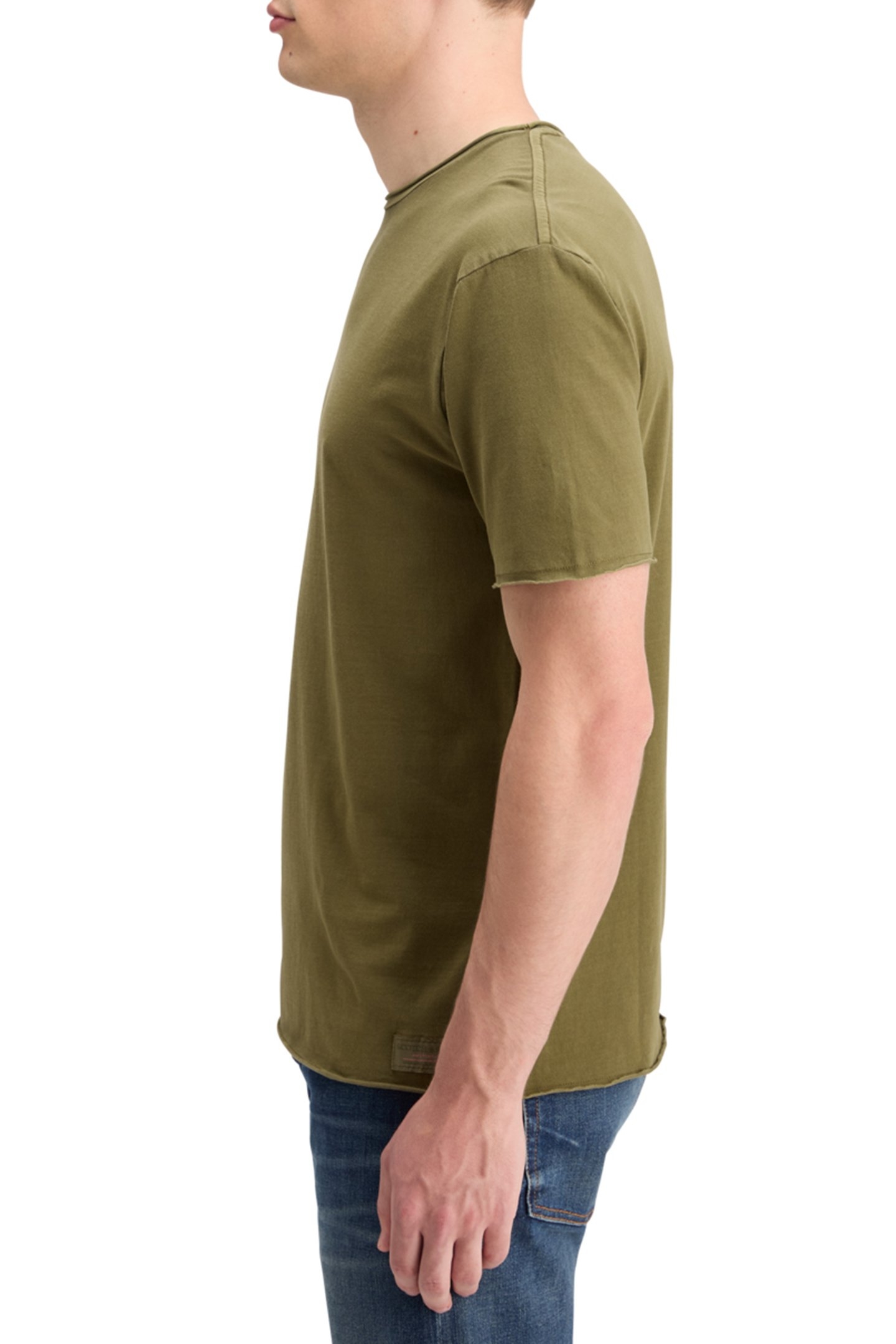 RAW EDGE GARMENT DYE T-SHIRT MOSS GREEN 5