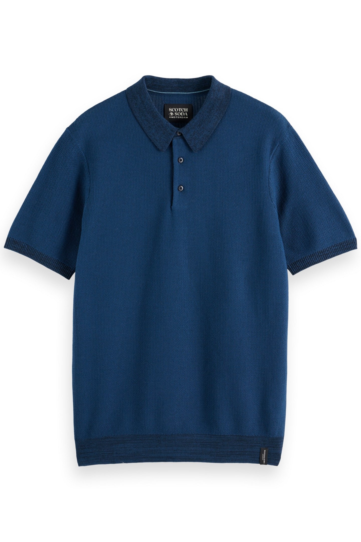 STRUCTURED KNITTED POLO HERITAGE BLUE 4