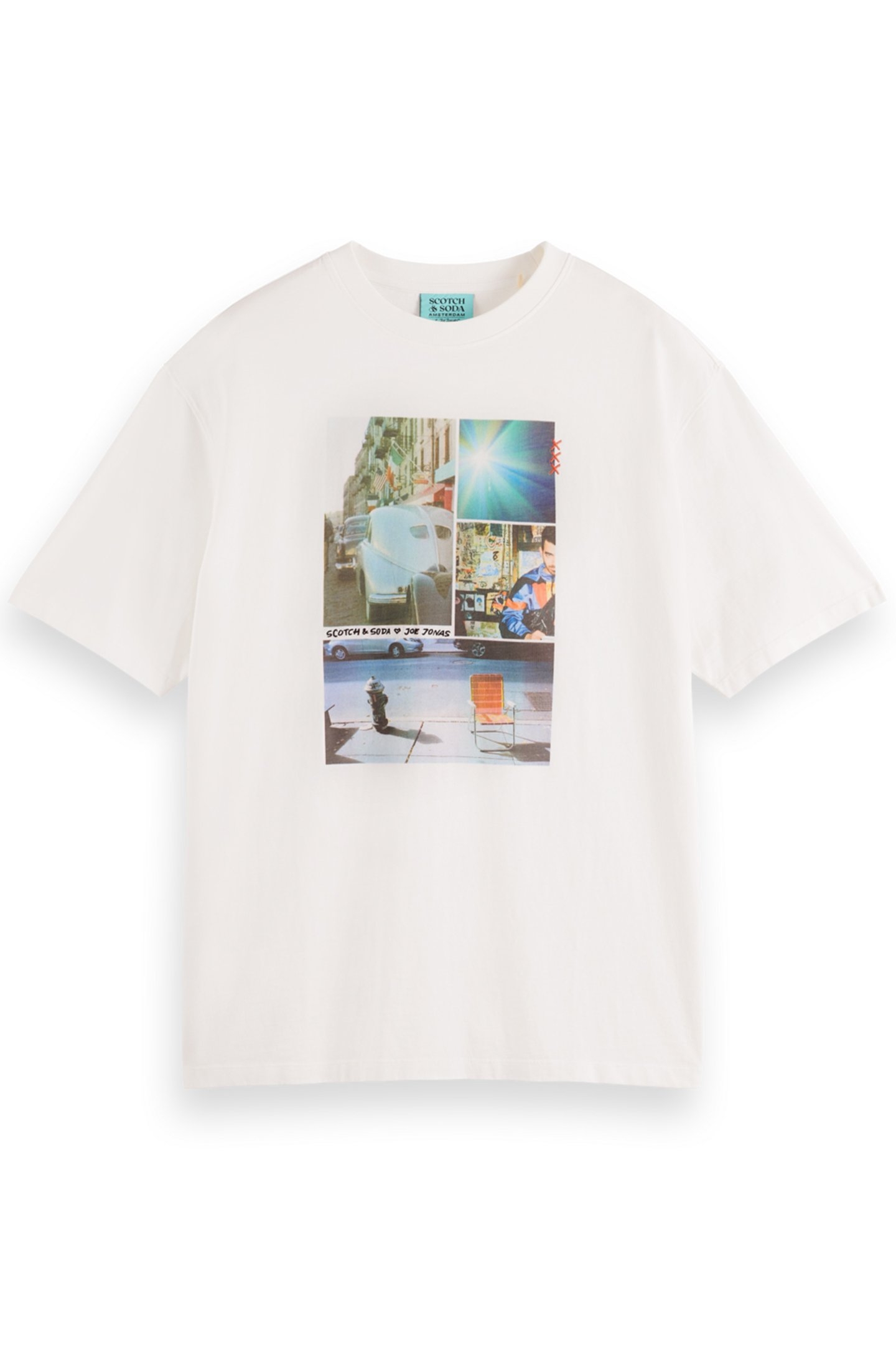 JOE JONAS X SCOTCH SODA WASHED PHOTO PRINT T-SHIRT WHITE 1