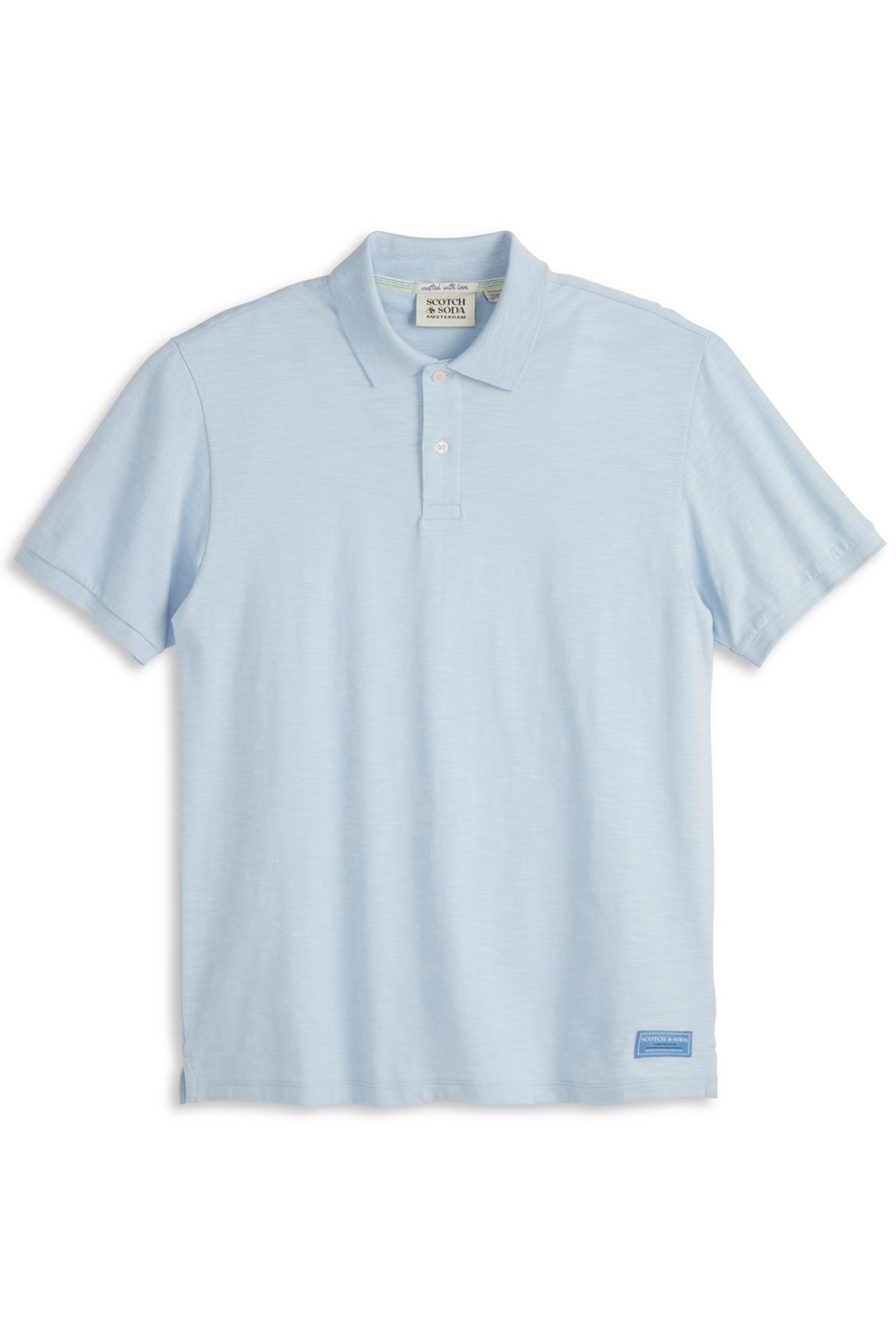 SS PANEL WASHED SLUB POLO LT BLUE/PASTEL 1