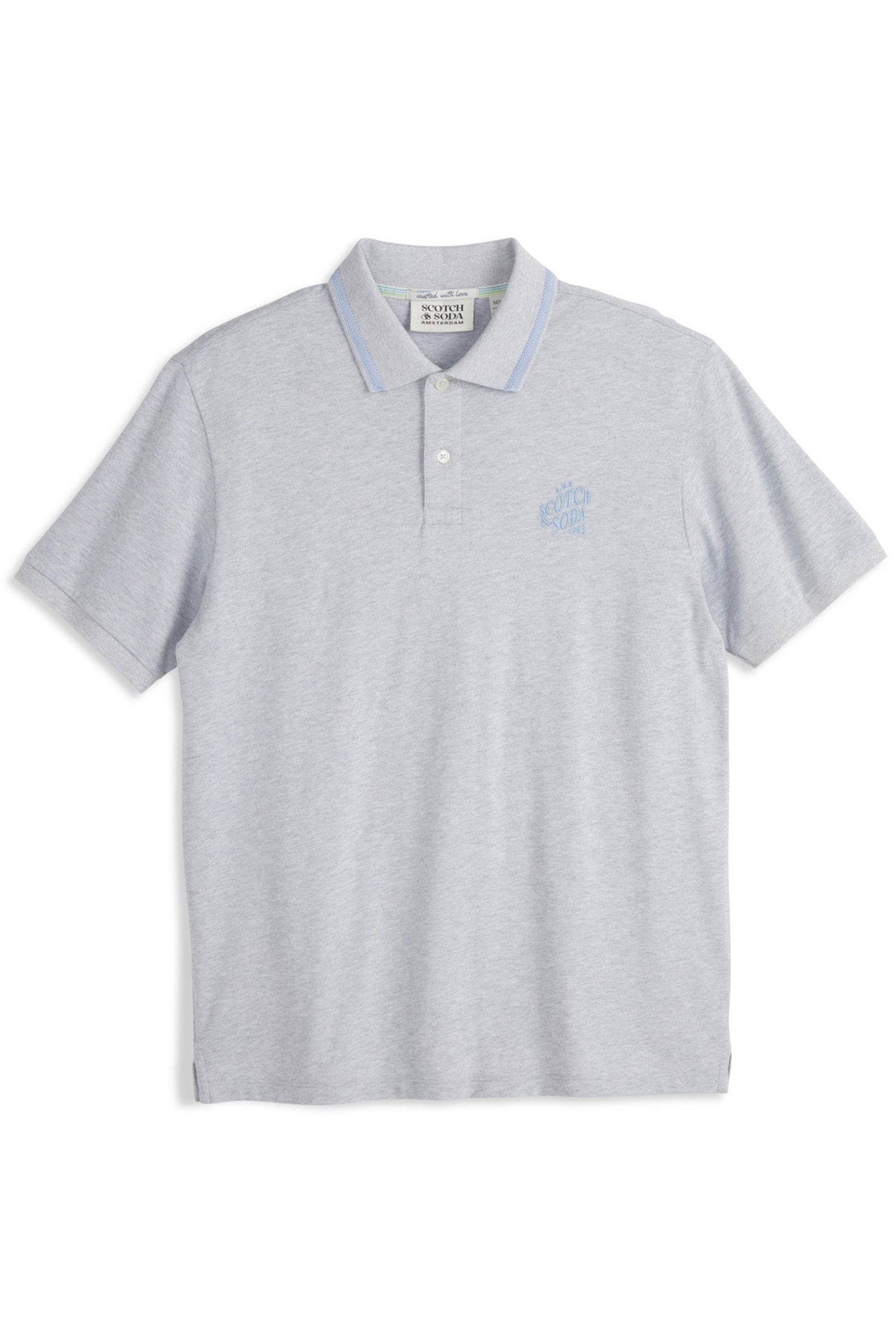 PIQUE SS POLO GREY/WHITE 1