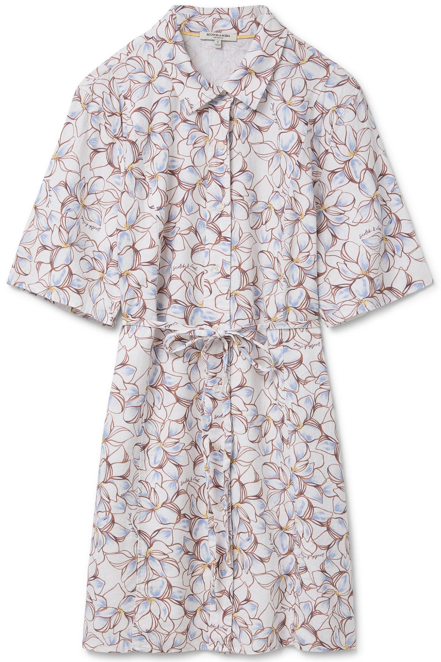 MINI SHIRT DRESS SUMMER SKETCHED FLORAL 3