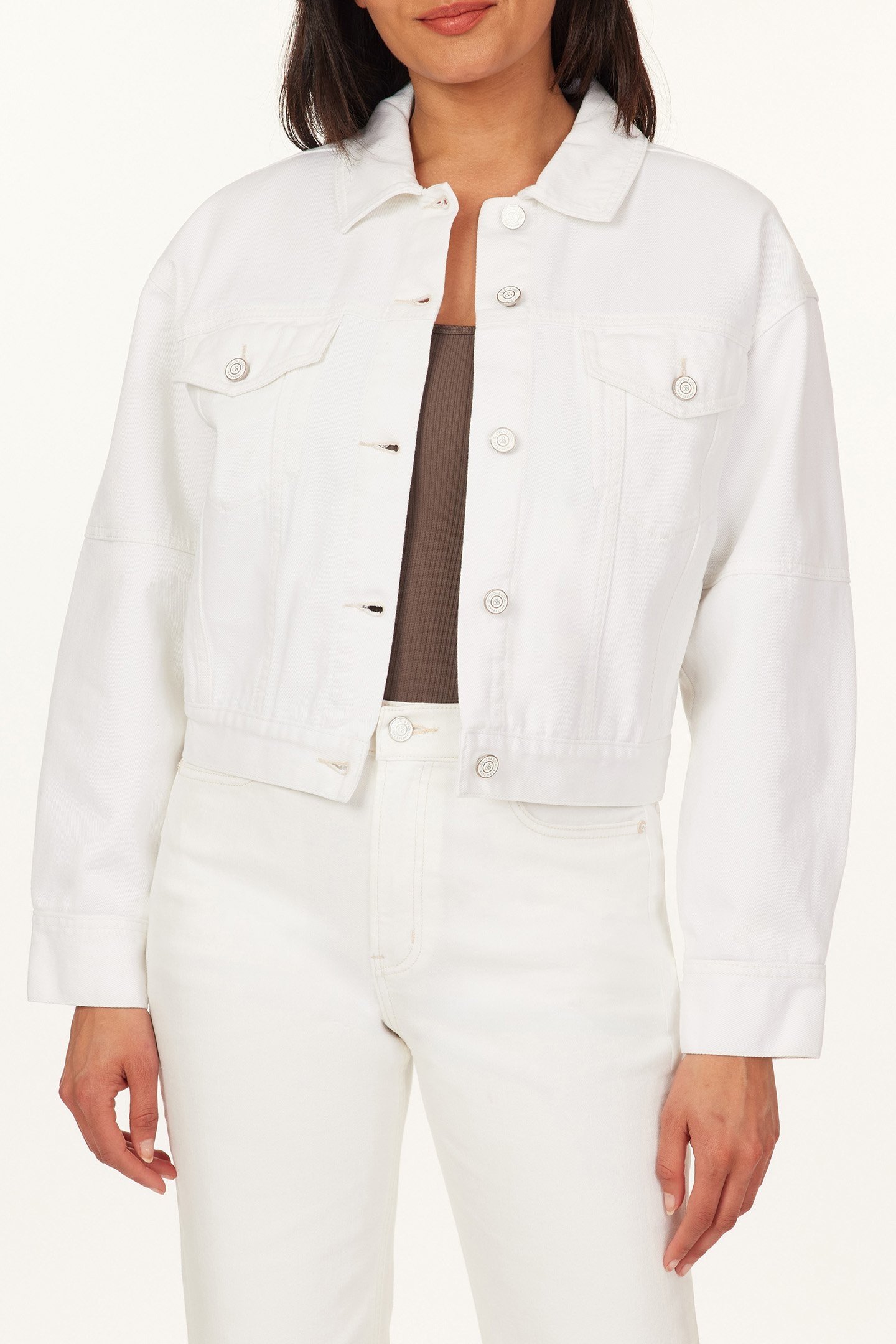 OVERSIZED CROPPED DENIM JACKET OPTIC WHITE 2