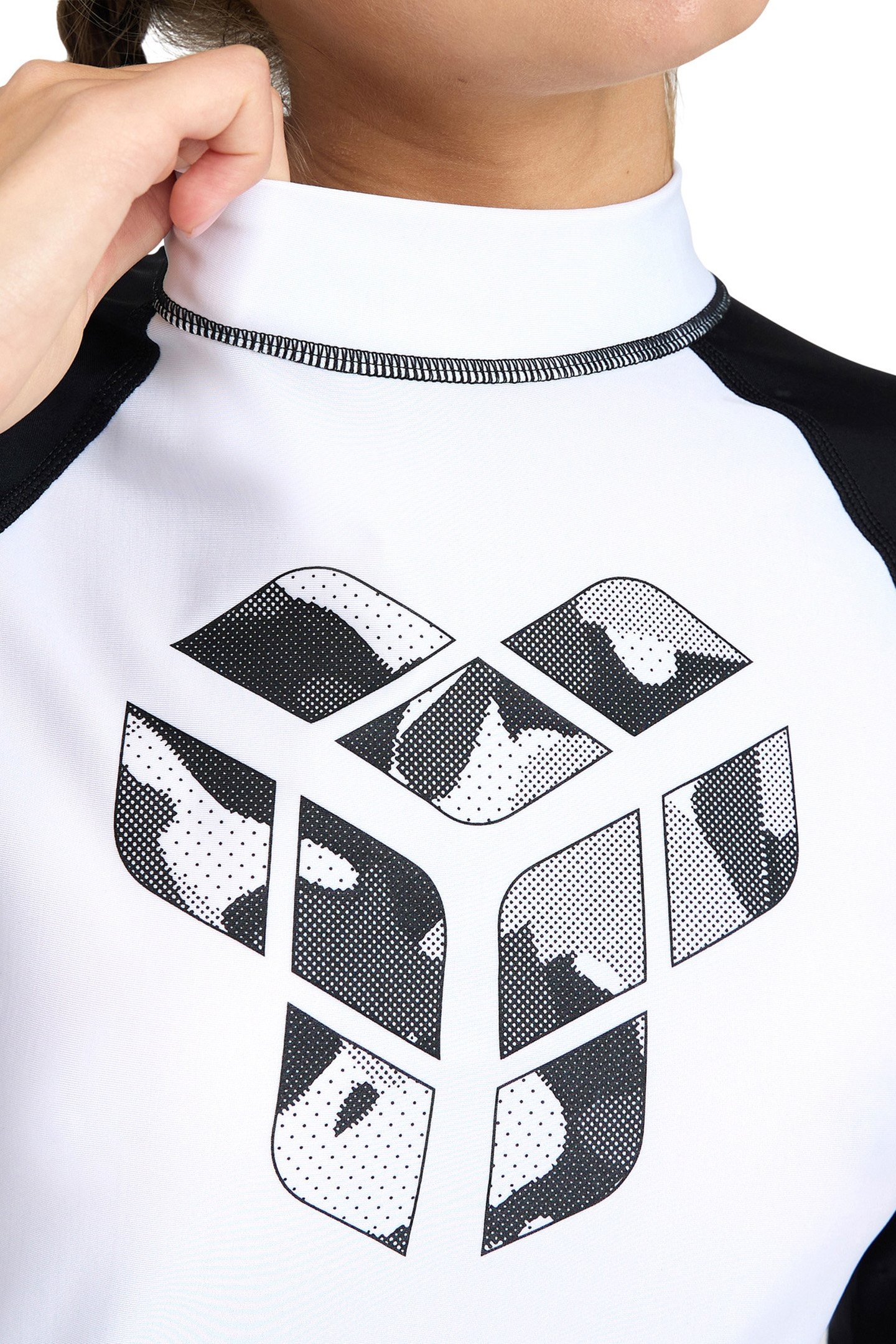 WOMEN'S ARENA RASH VEST S/S GRAPHIC WHITE-BLACK 5