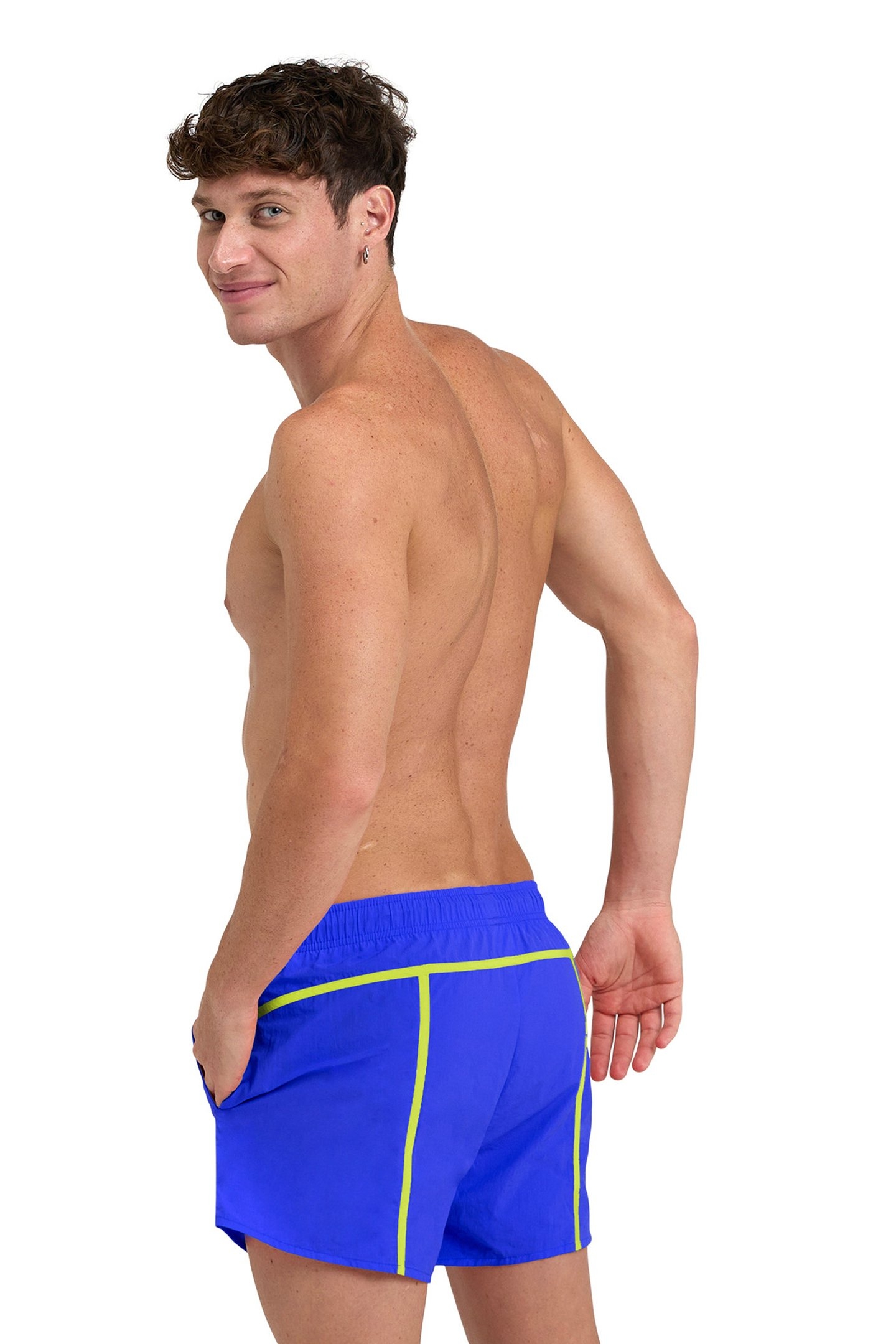 MEN'S ARENA PRO_FILE BEACH X-SHORT NEON BLUE-SOFT GREEN 2