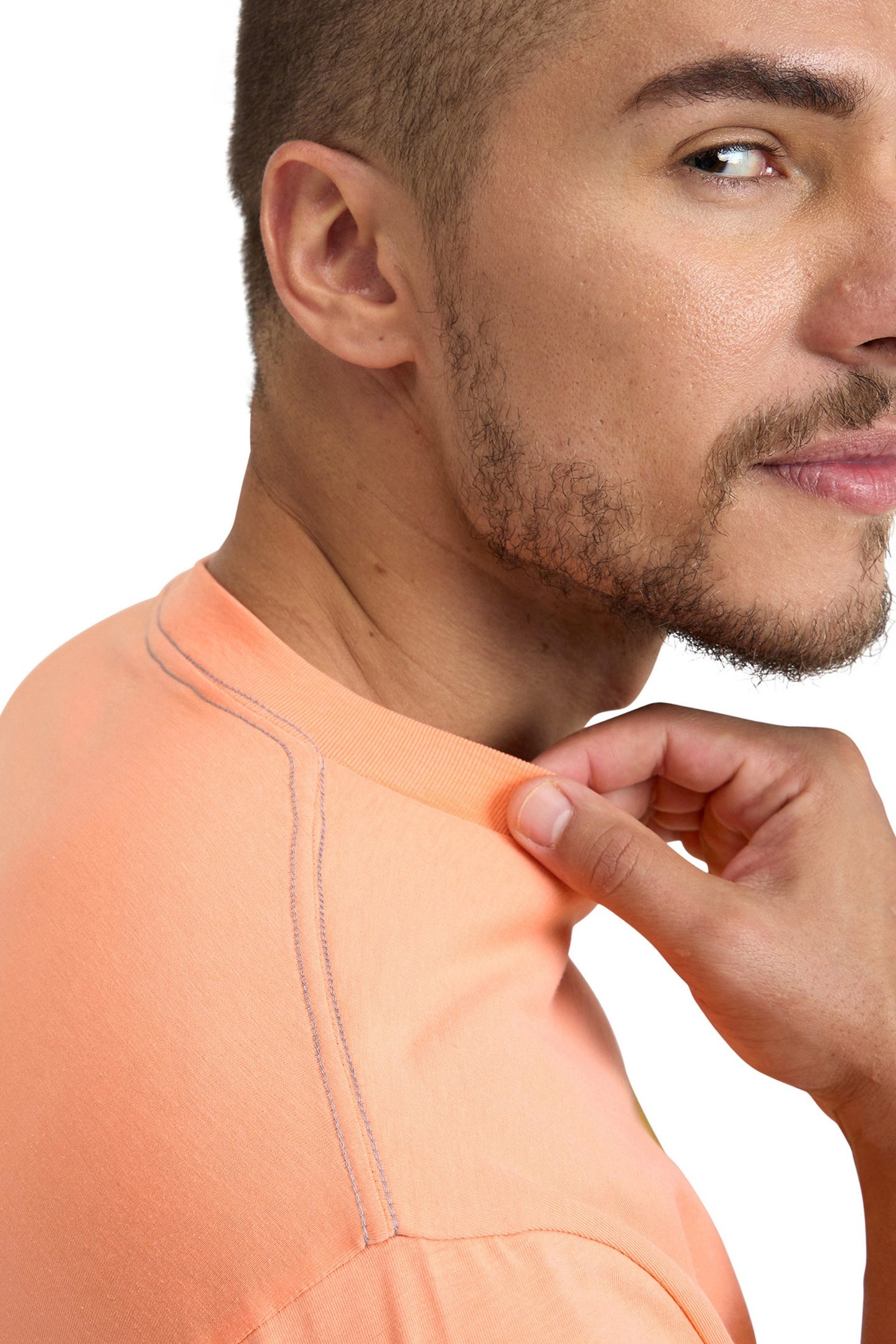 MEN'S T-SHIRT SOLID COTTON LIGHT NESPOLA-SUNSET 4