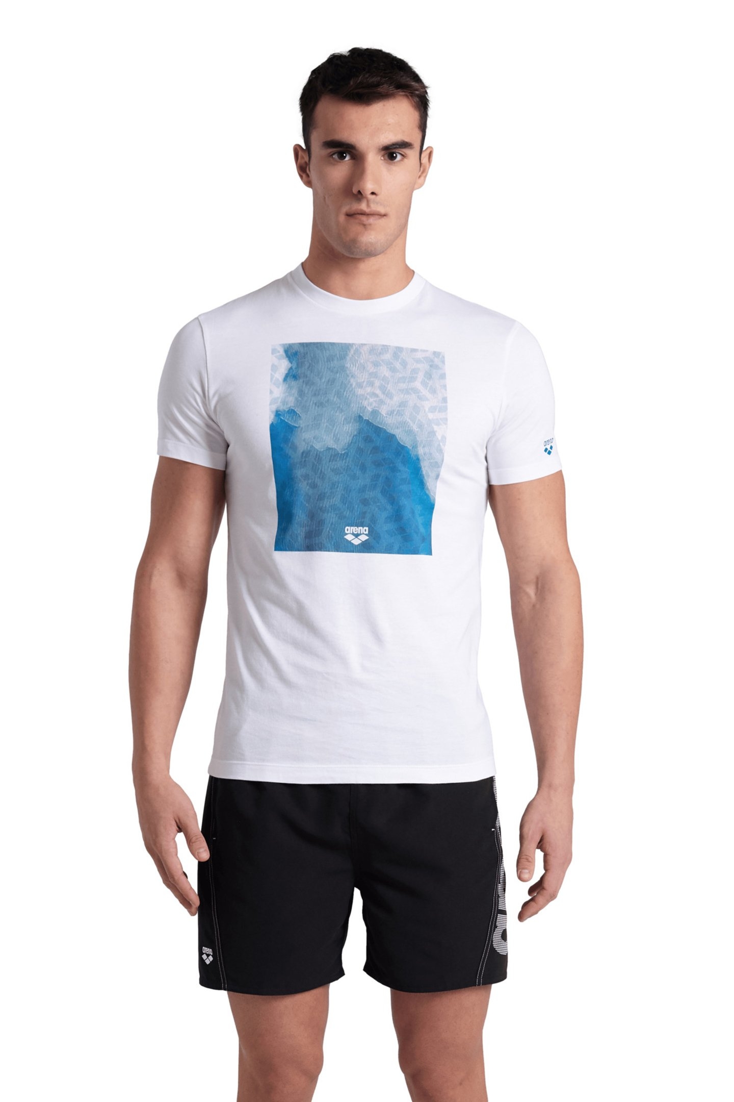 MEN'S T-SHIRT SOLID COTTON WHITE-WATER MONOGRAM 1