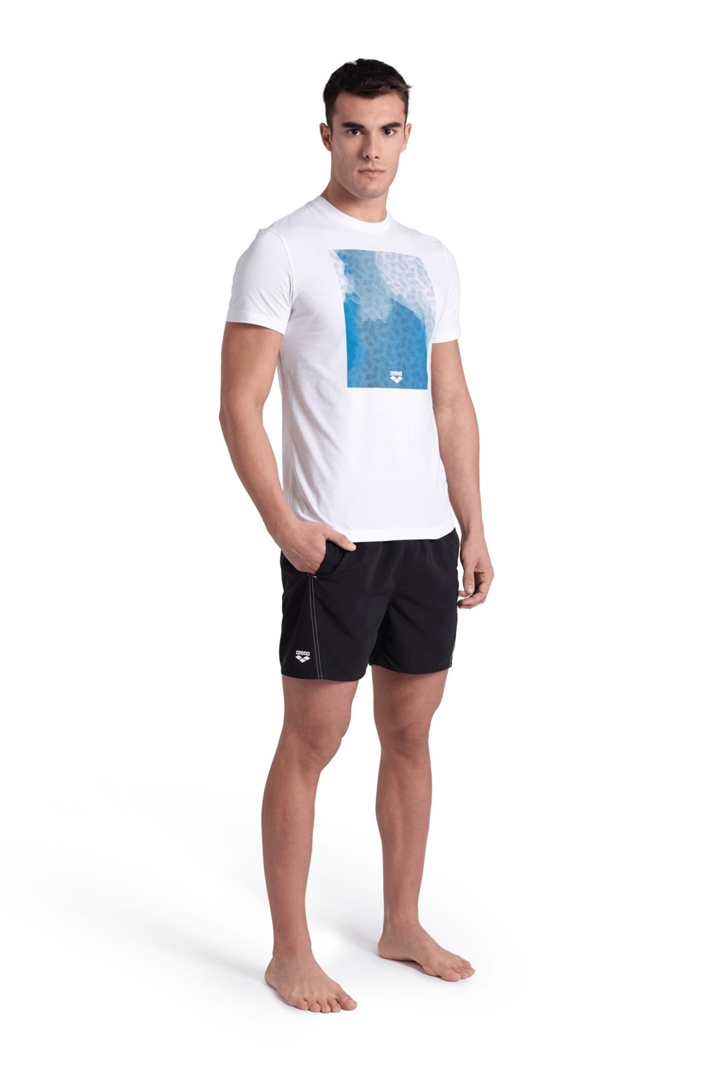 MEN'S T-SHIRT SOLID COTTON WHITE-WATER MONOGRAM 3