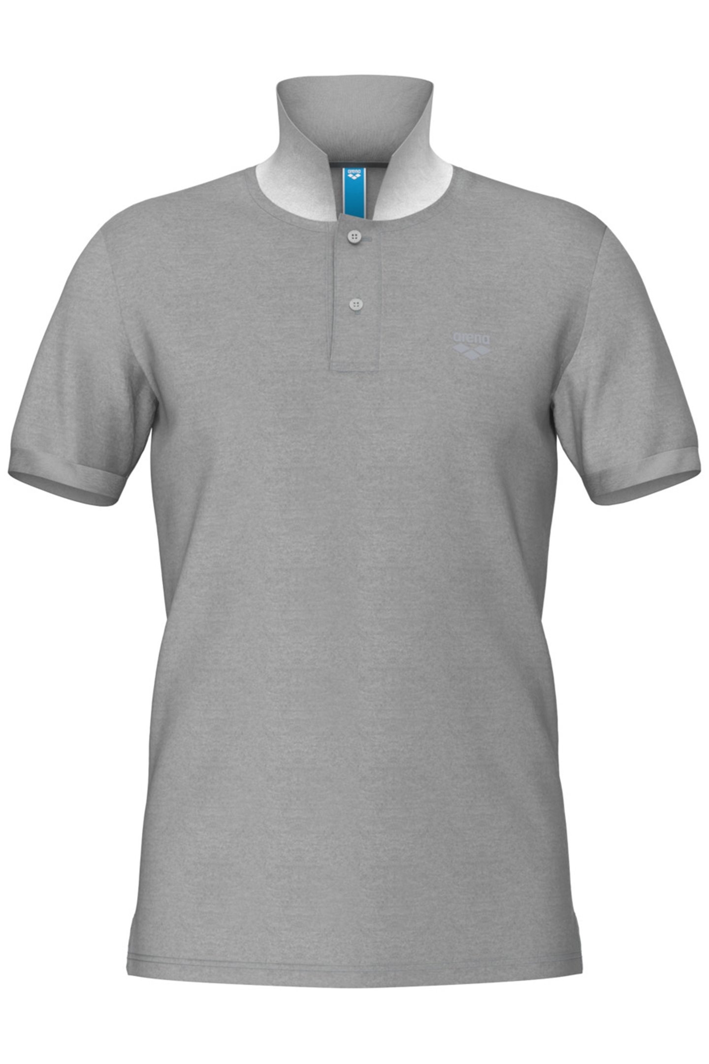 MEN'S POLOSHIRT SOLID COTTON PIQUET MEDIUM GREY HEATHER-WHIT 4