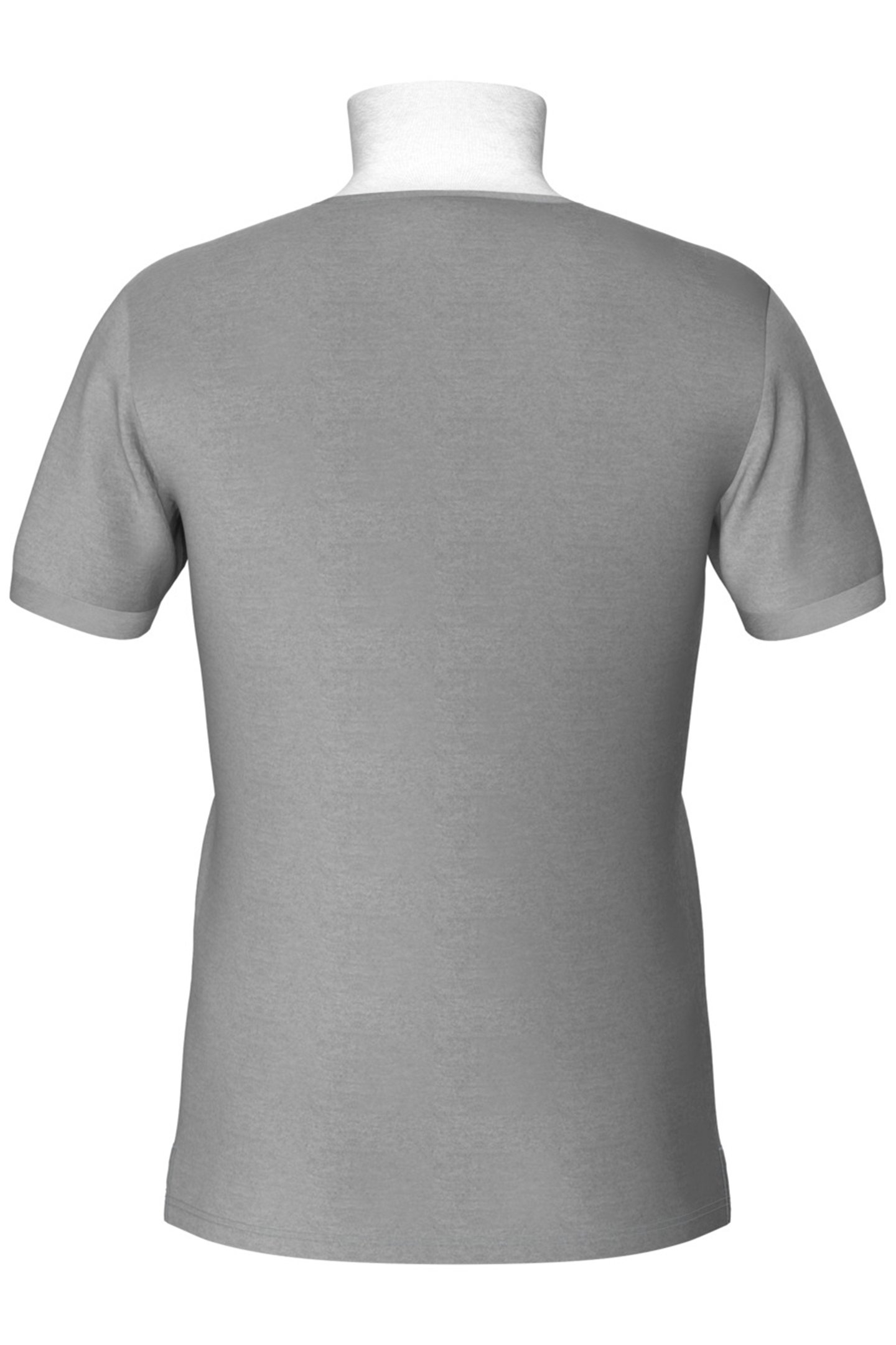 MEN'S POLOSHIRT SOLID COTTON PIQUET MEDIUM GREY HEATHER-WHIT 5