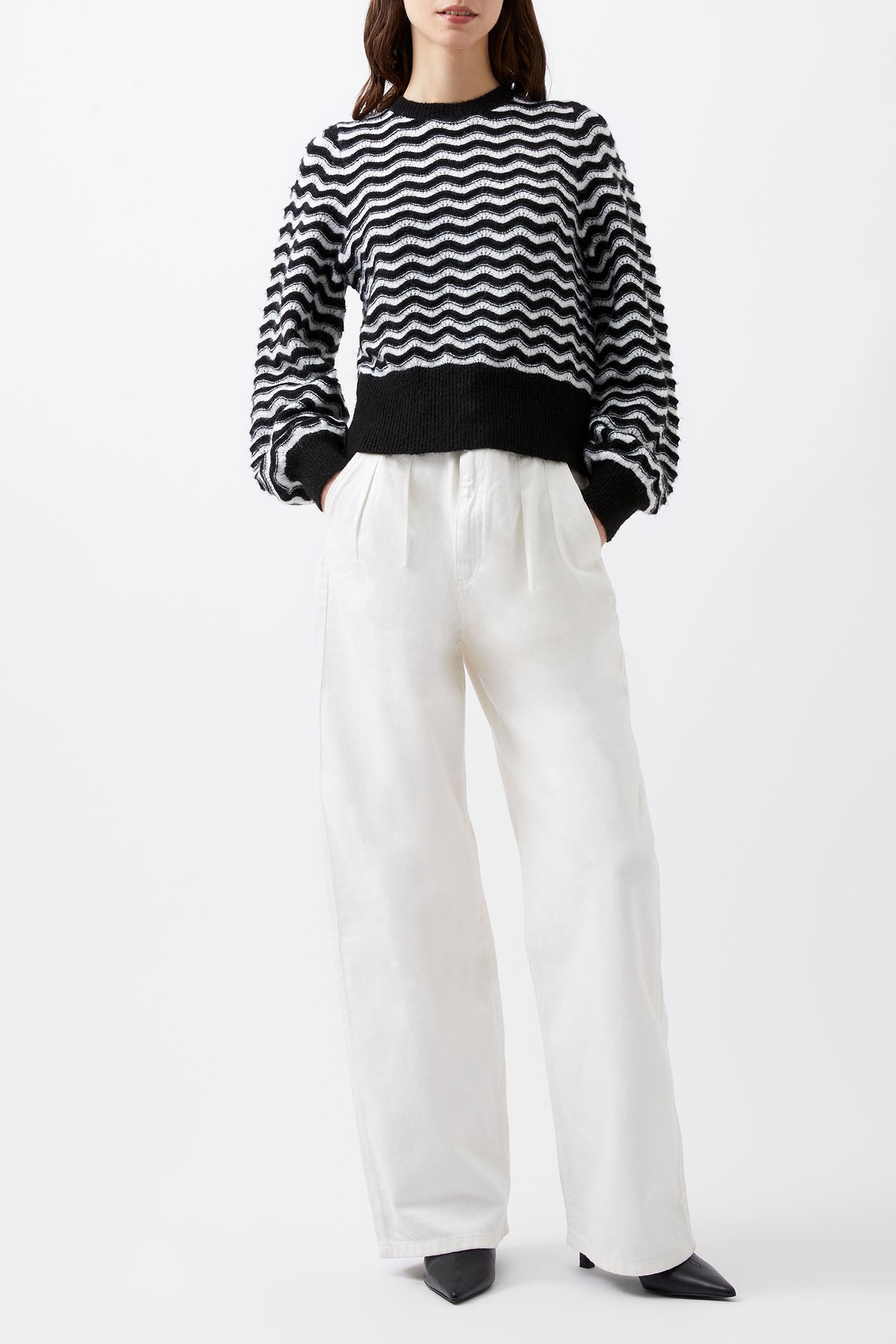 NATASHA SCALLOP JUMPER MOONLESS NIGHT/C CRM 2