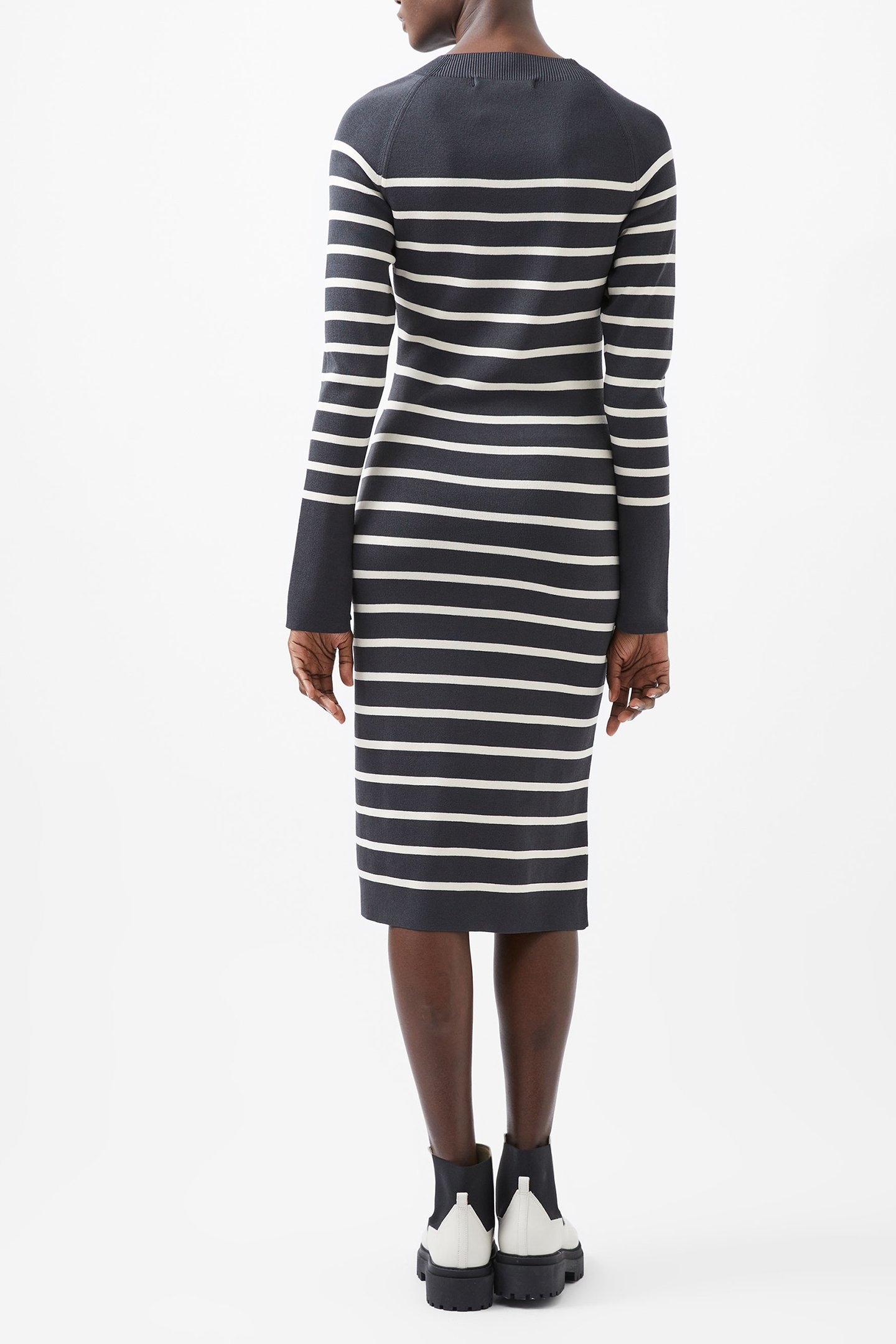 MILENA STRIPED KNIT DRESS MOONLESS/CREAM 3