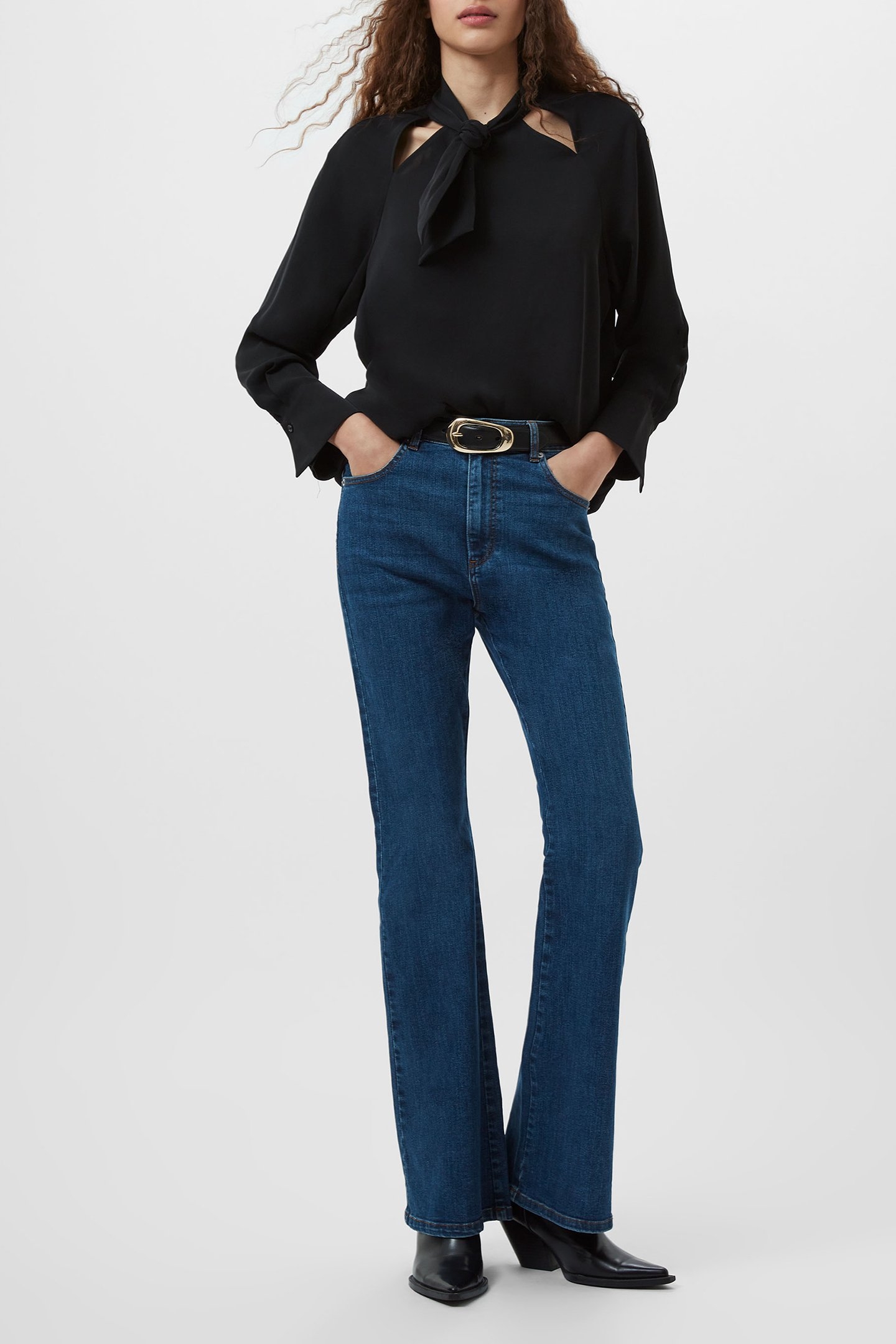 CARMEN CREPE TIE BLOUSE BLACKOUT 2