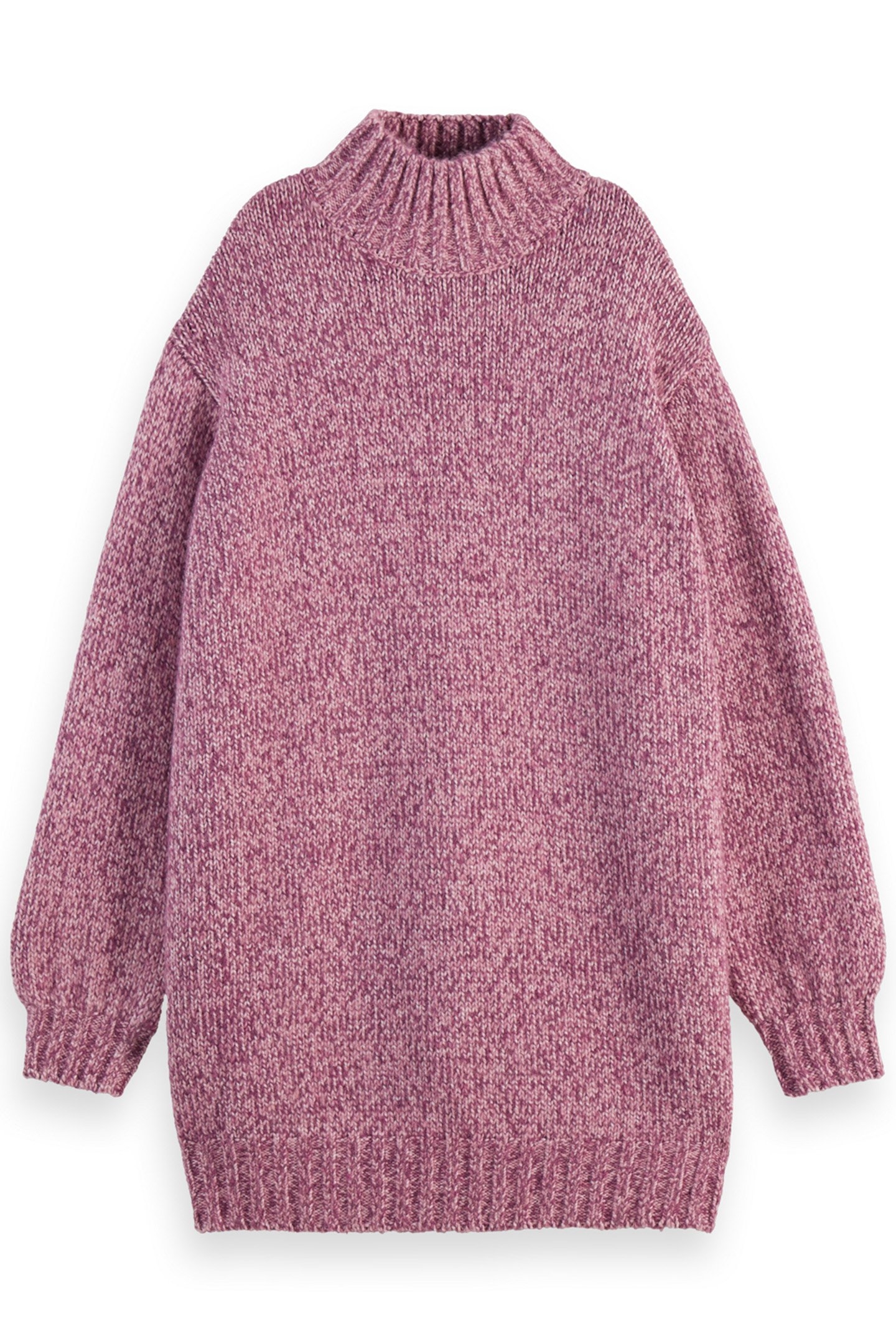 CHUNKY KNITTED MINI DRESS BERRY MELANGE 3