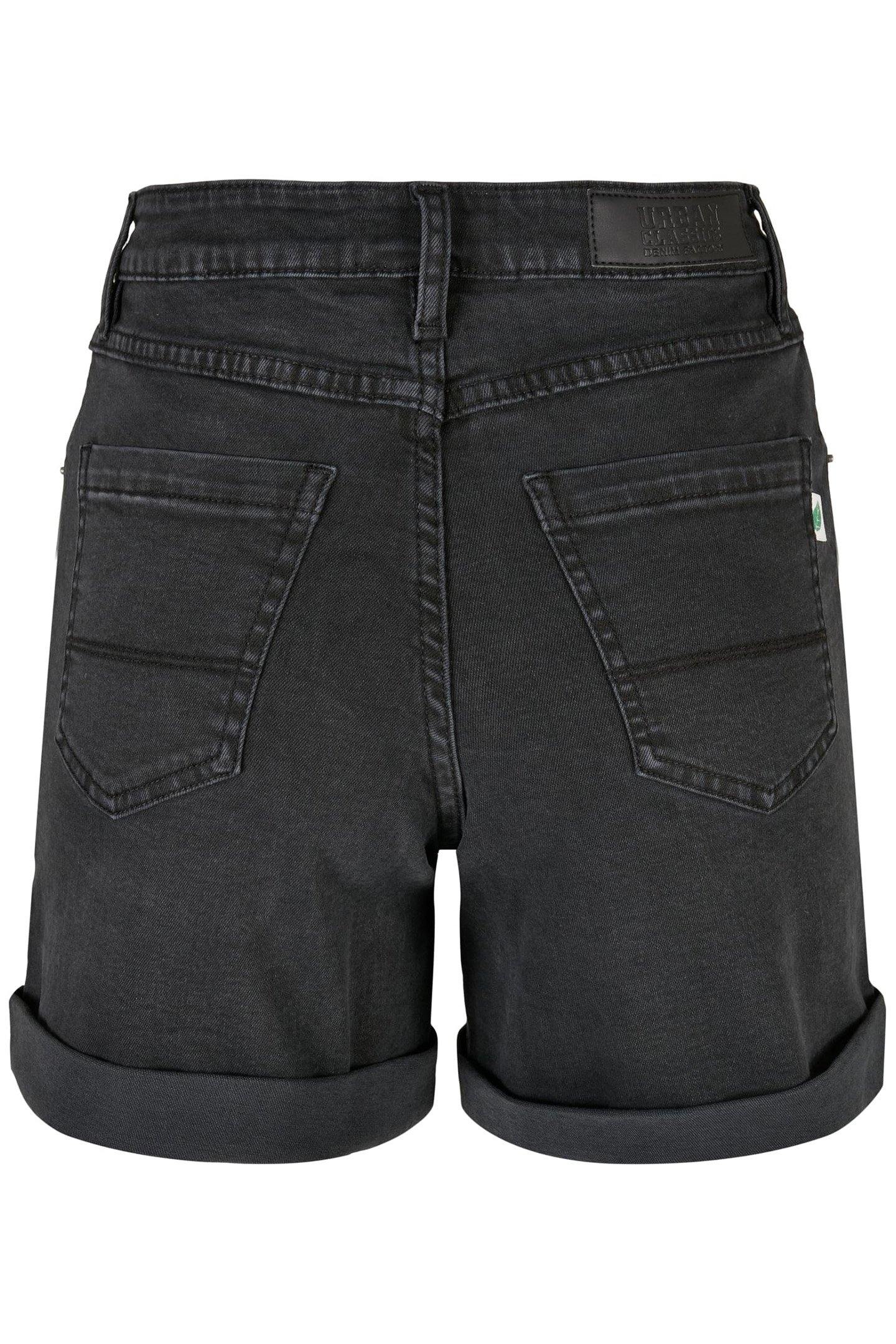 LADIES ORGANIC STRETCH DENIM 5 POCKET SHORTS BLACK WASHED 2