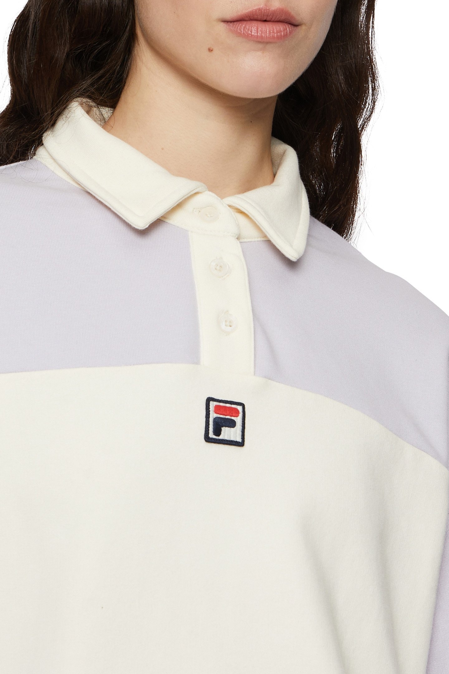 LANGOGNE OVERSIZED CROPPED POLO SWEAT THISTLE-ANTIQUE WHITE 7