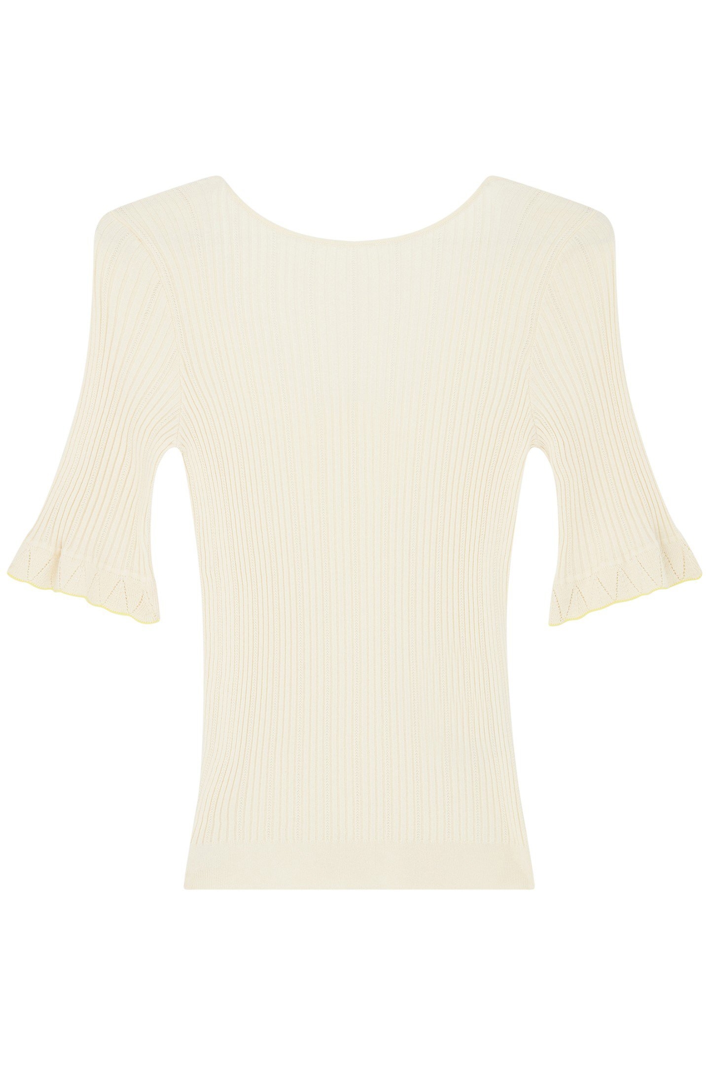 KNITTED SWEATER SS SCOOP NECK OFF WHITE 5