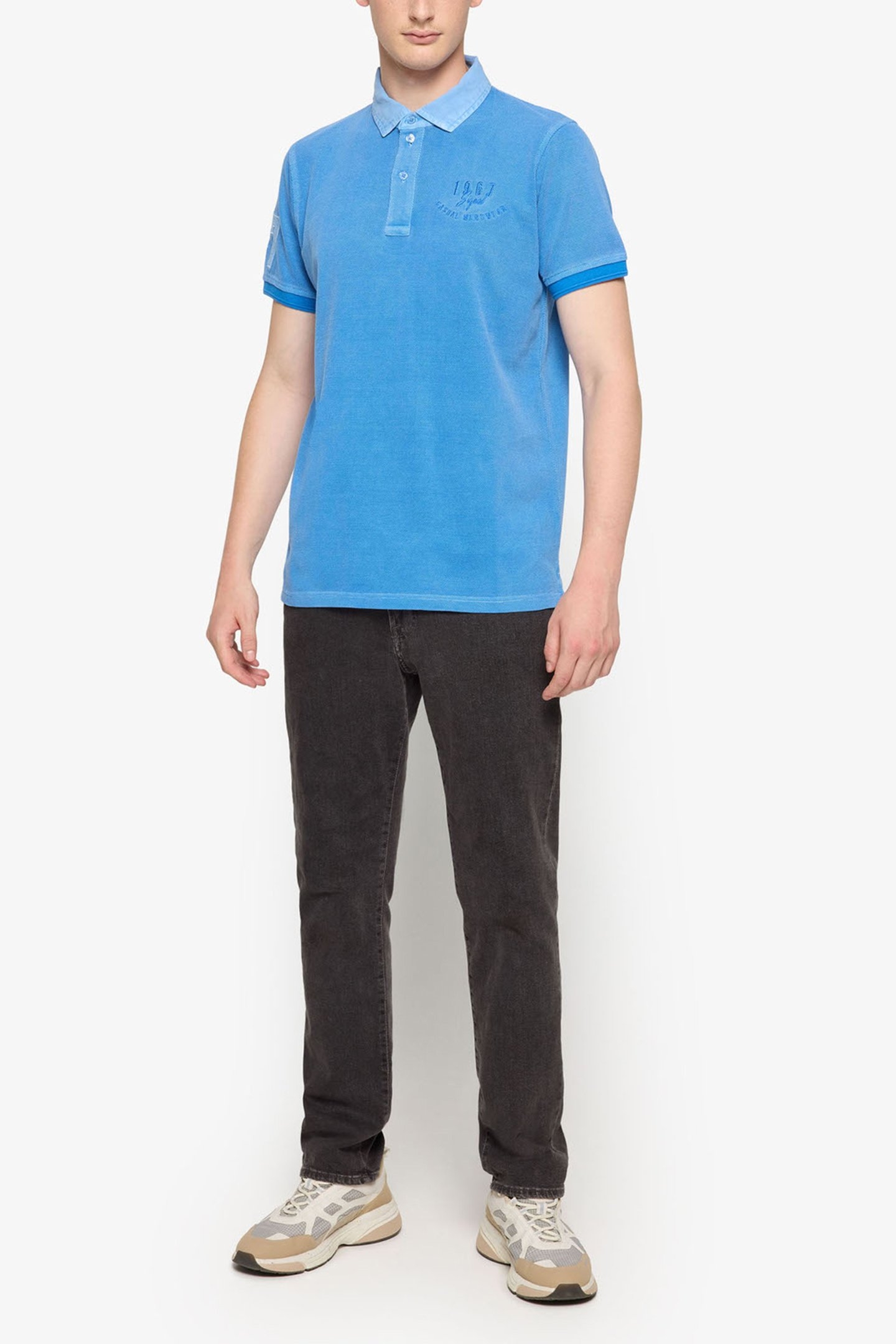 OSCARSI BADGE POLO BLUE SLIP STREAM 3