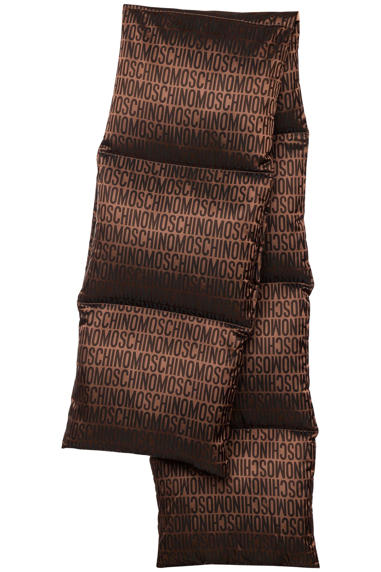 ALLOVER LOGO JACQUARD NYLON SCARF BROWN 1
