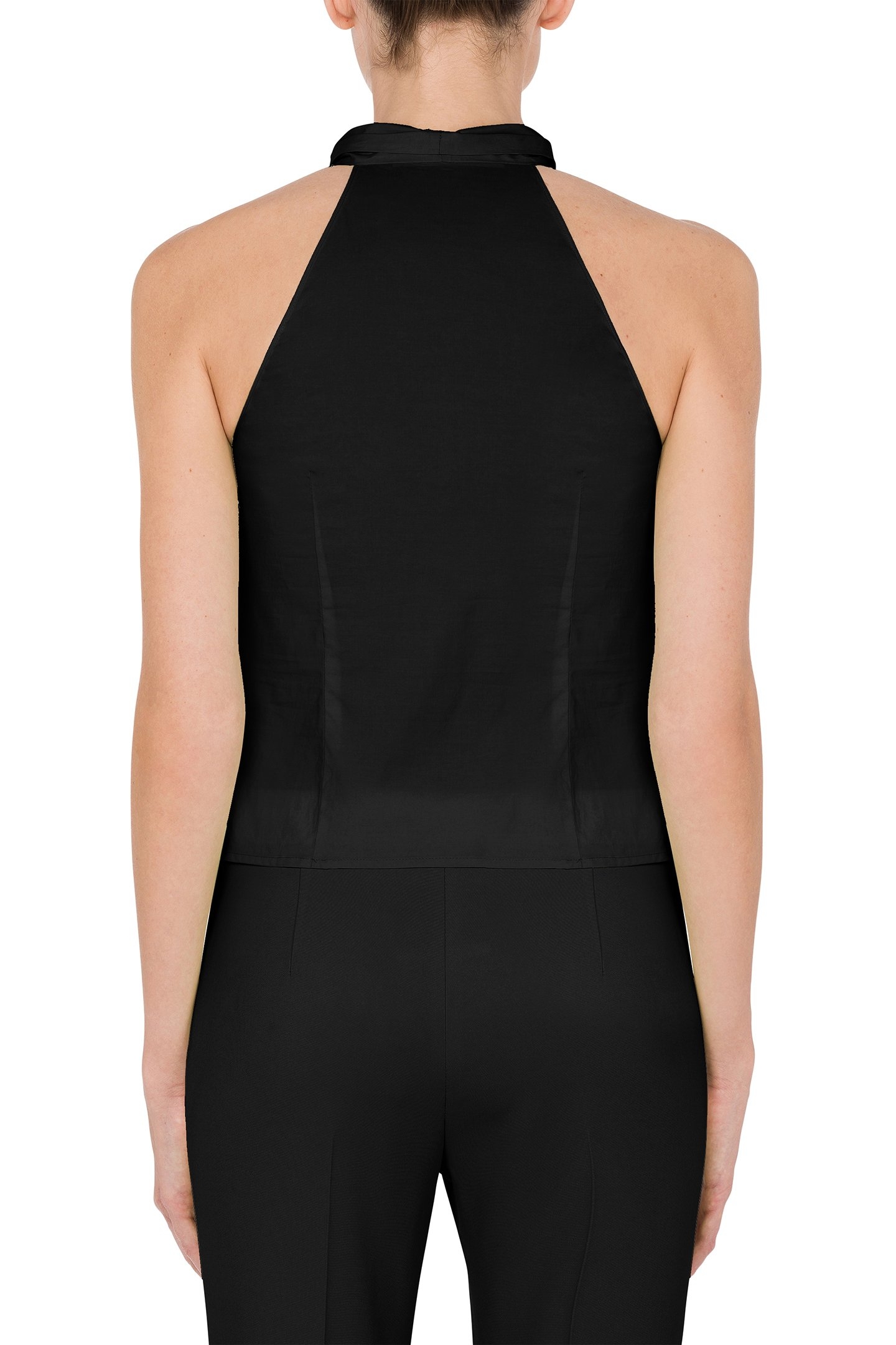 60'S STRETCH COTTON POPLIN TOP BLACK 2