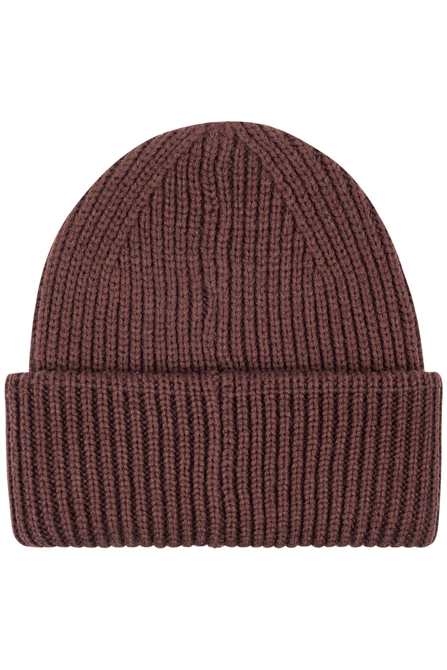 UNISEX S&S RIVET CUFF BEANIE DARK BROWN 2