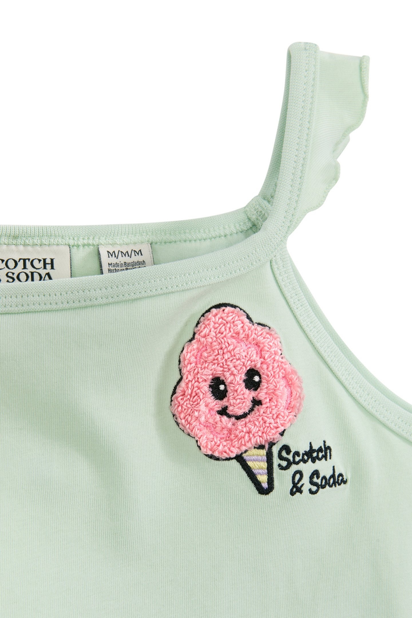 GIRLS S&S RUFFLE SLEEVE FASHION TOP LIGHT PASTEL GREEN 3