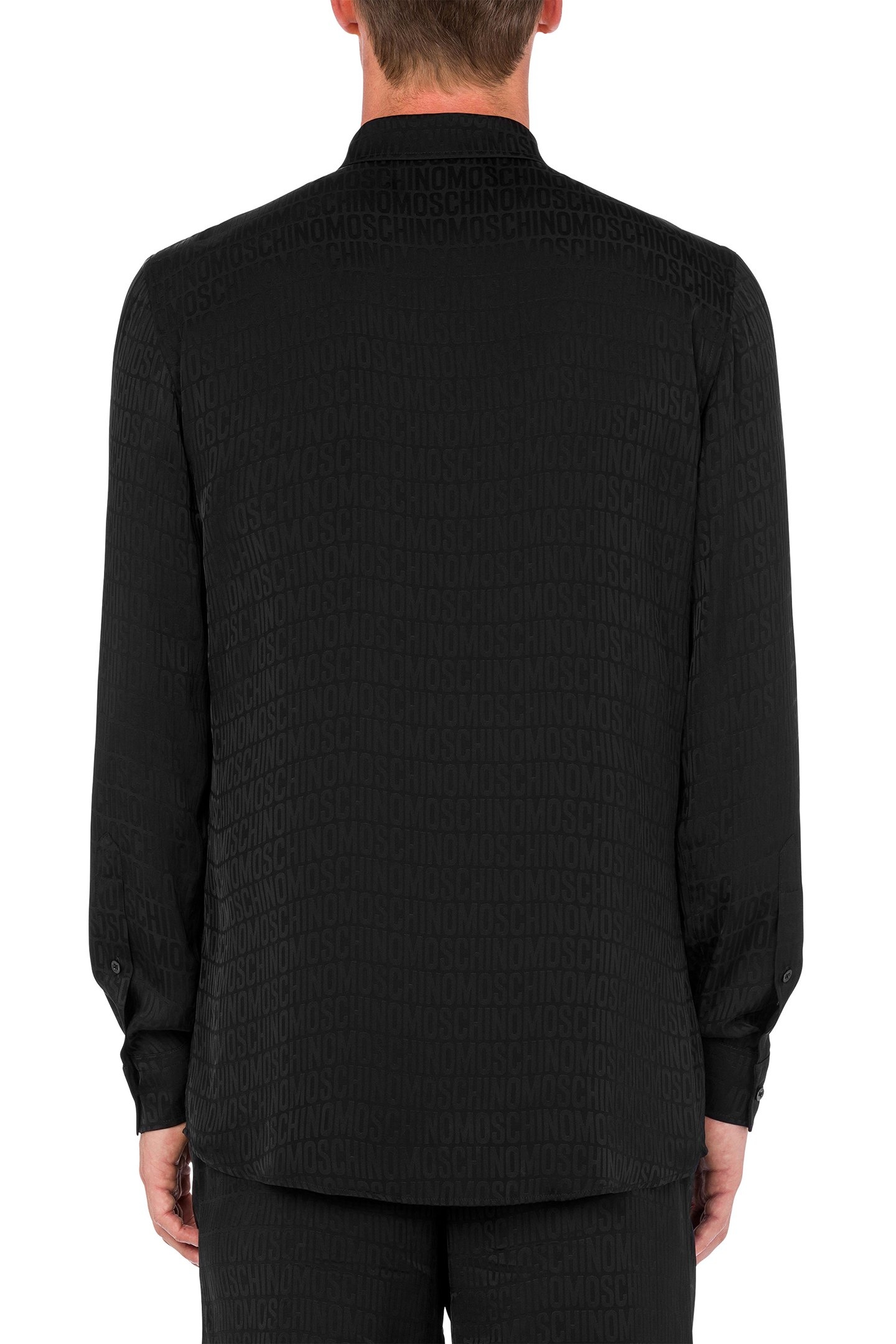 ALLOVER LOGO JACQUARD TWILL SHIRT BLACK 2