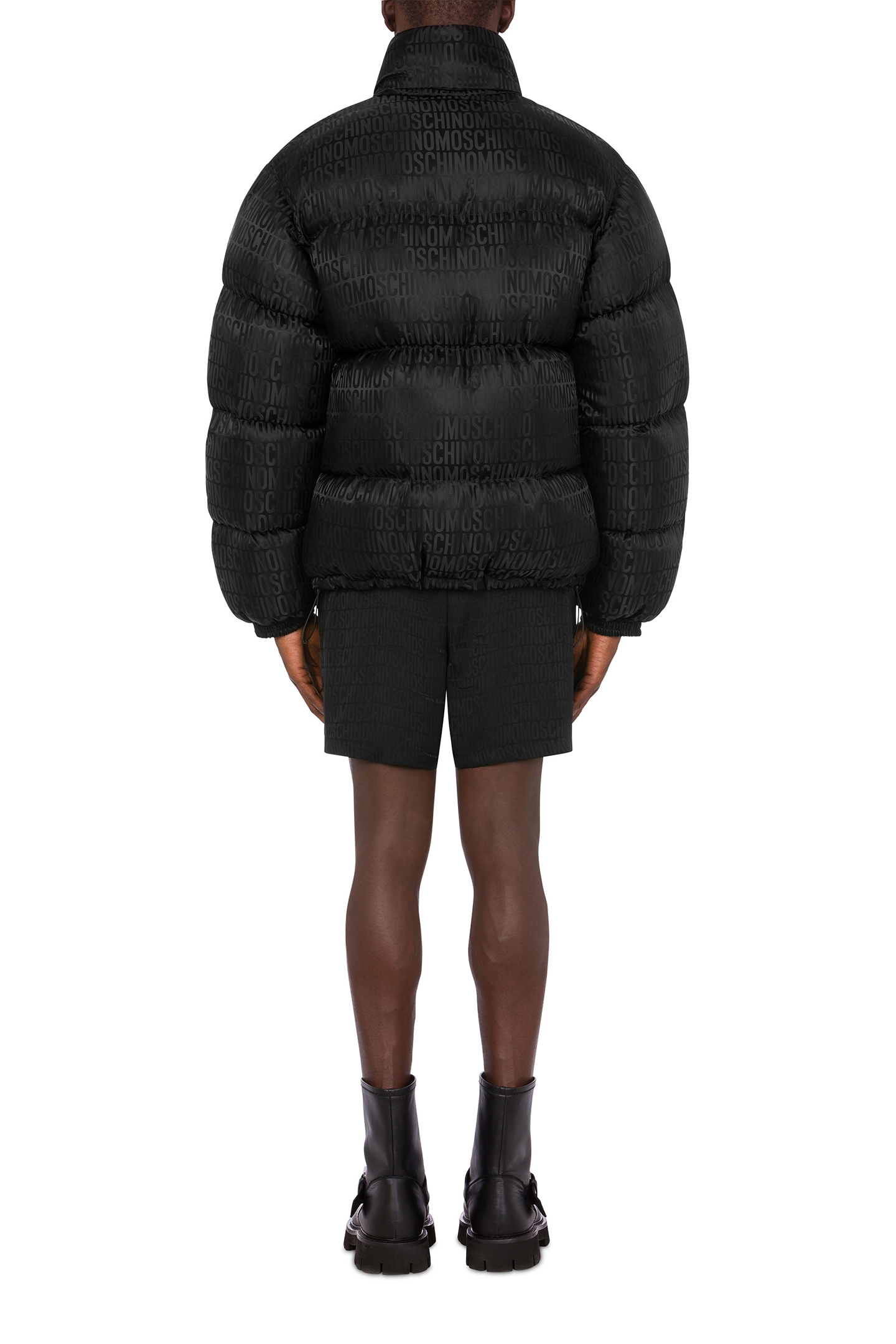 ALLOVER LOGO JACQUARD NYLON DOWN JACKET BLACK 2