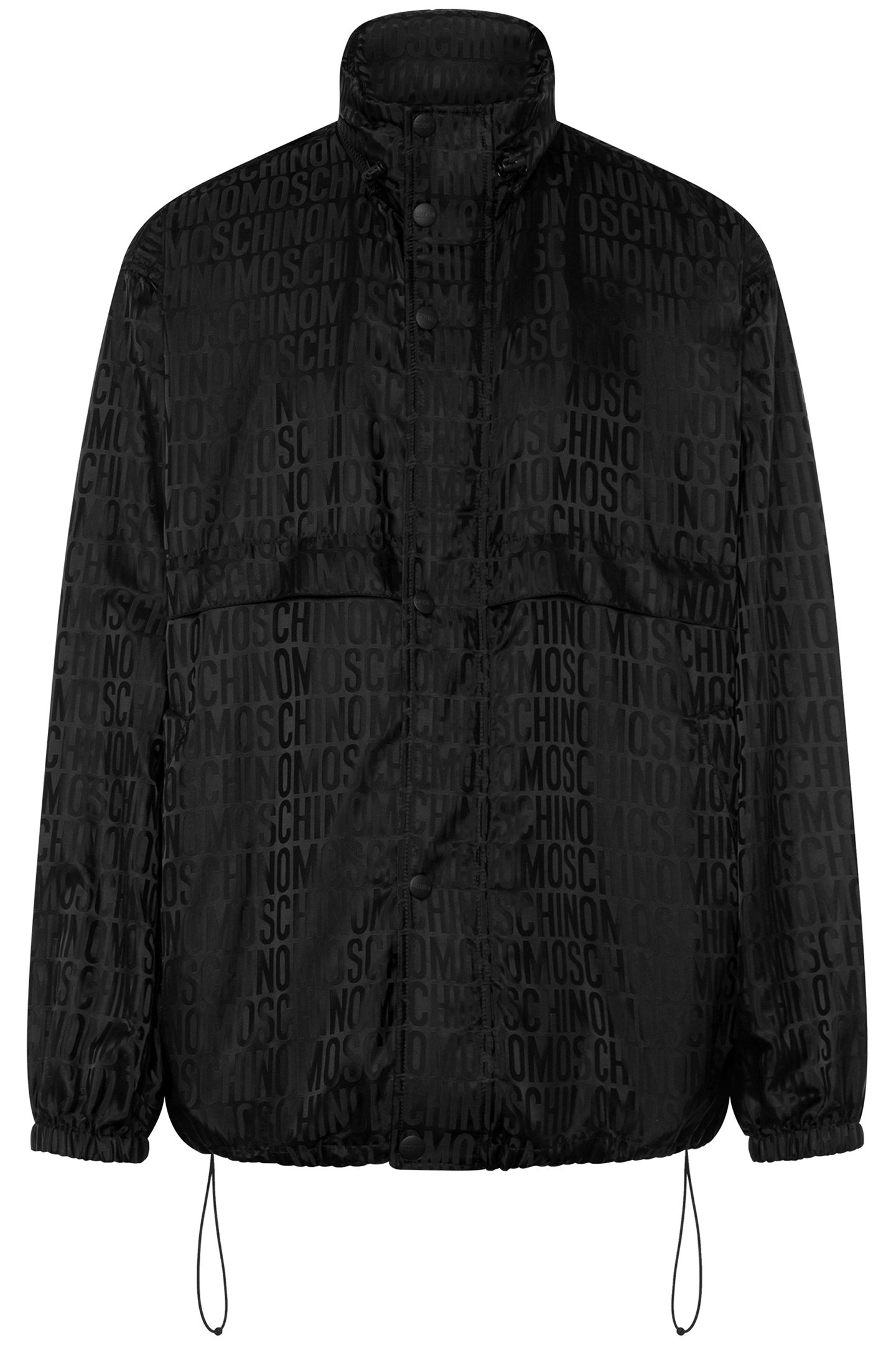 WINDBREAKER IN NYLON JACQUARD ALLOVER LOGO BLACK 3