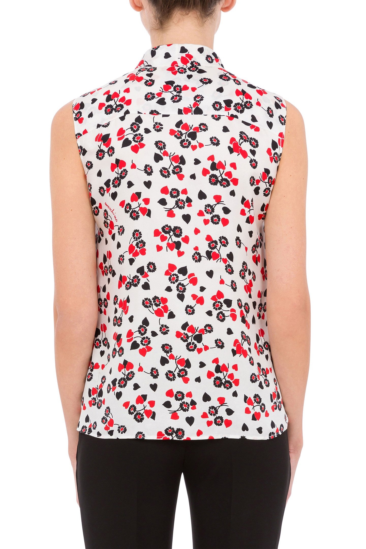 HEARTS & FLOWERS SILK TWILL TOP WHITE 2
