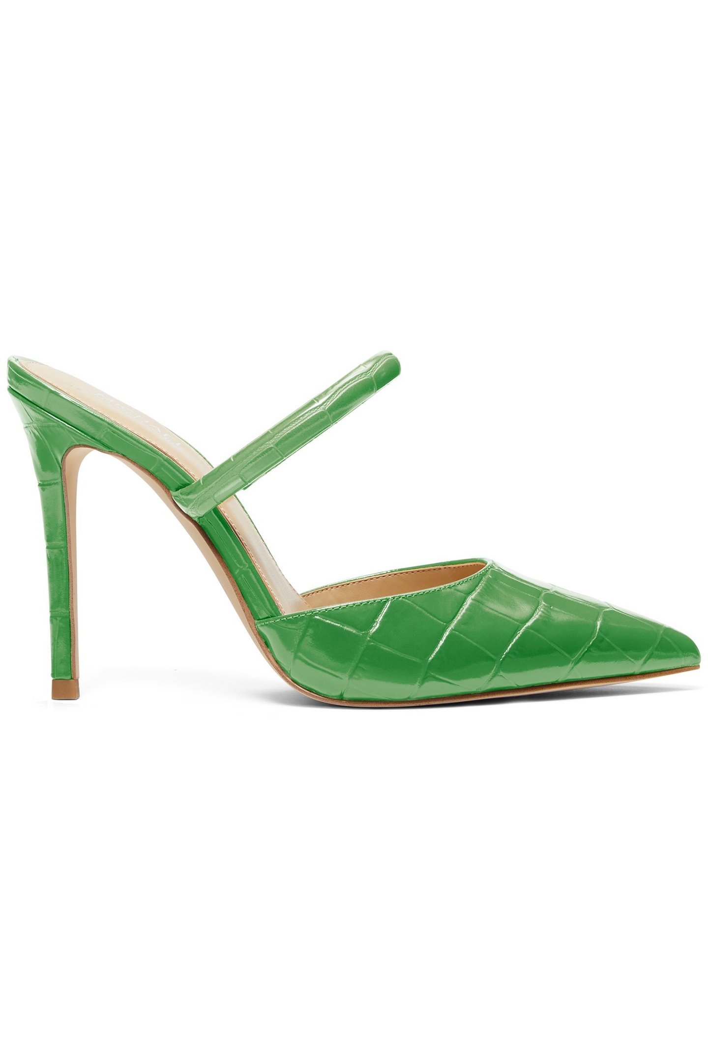 JESSA HEELED MULE WITH STRAP DETAIL IN GREEN 1