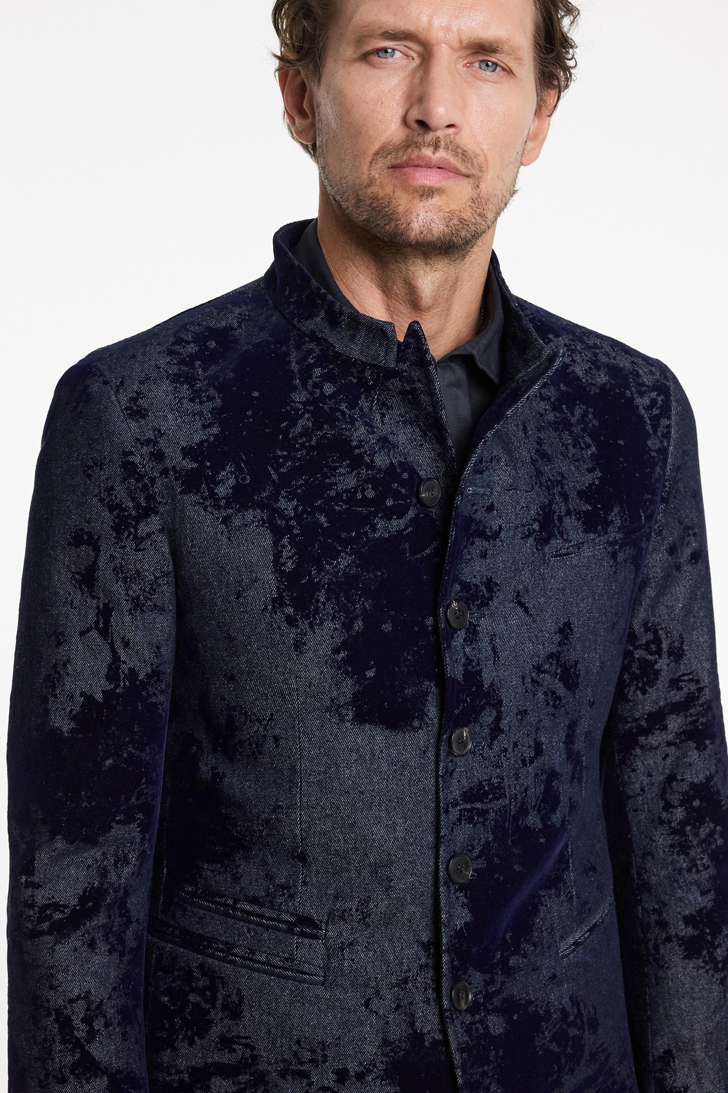 SLIM FIT SINGLE BREASTED CUT-AWAY JACKET INK BLUE 3