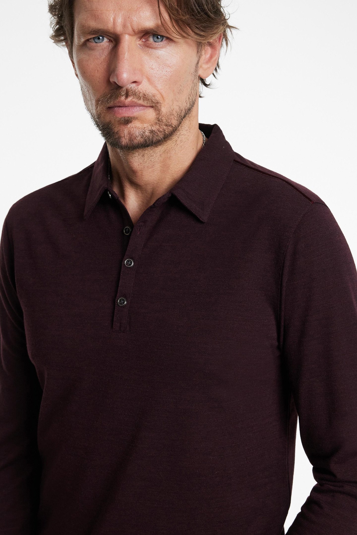 MALEO REGULAR FIT LS POLO MERLOT 3