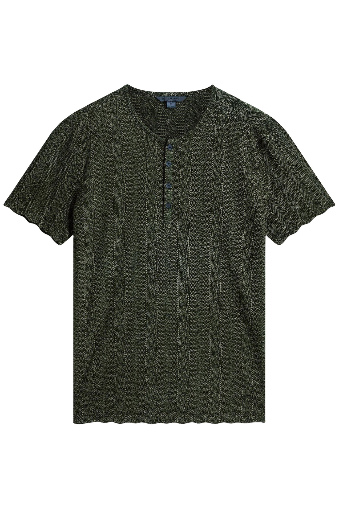 MADOC SS HENLEY IN TEXTURE JACQUARD SEAWEED 2