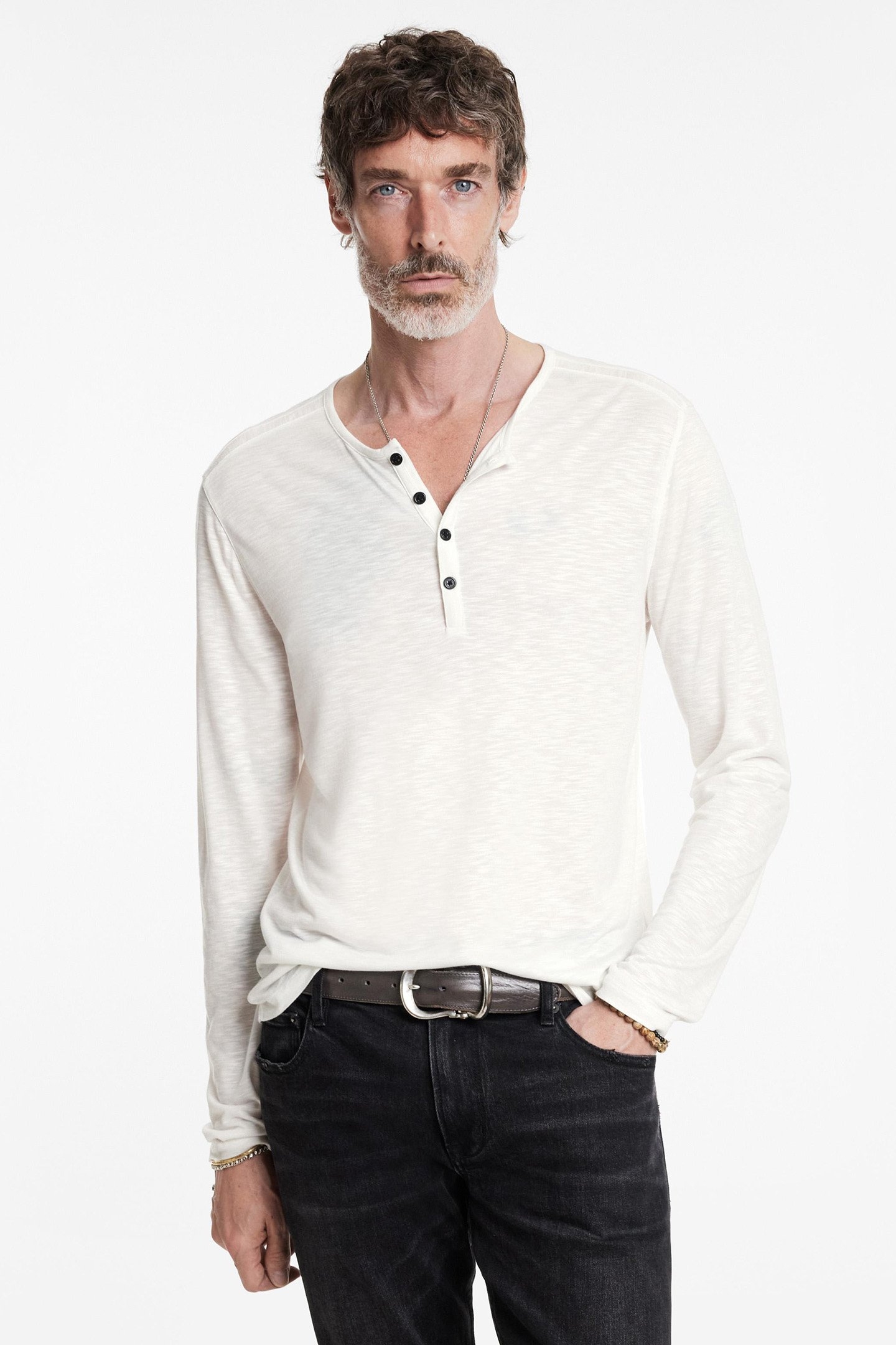 DANVILLE REGULAR FIT LS HENLEY SALT 1