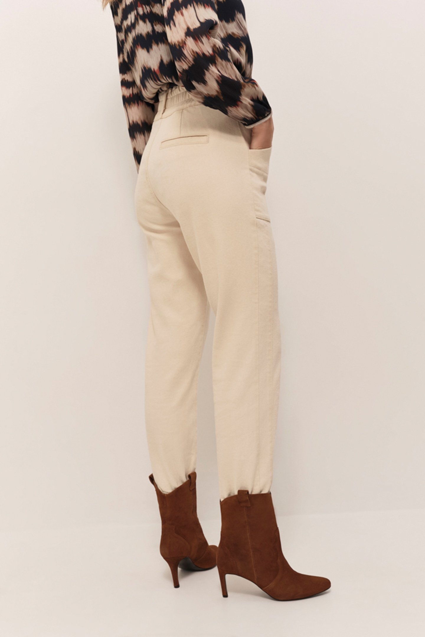 LE CALY - ECRU 7/8 BATTLE JEANS 5