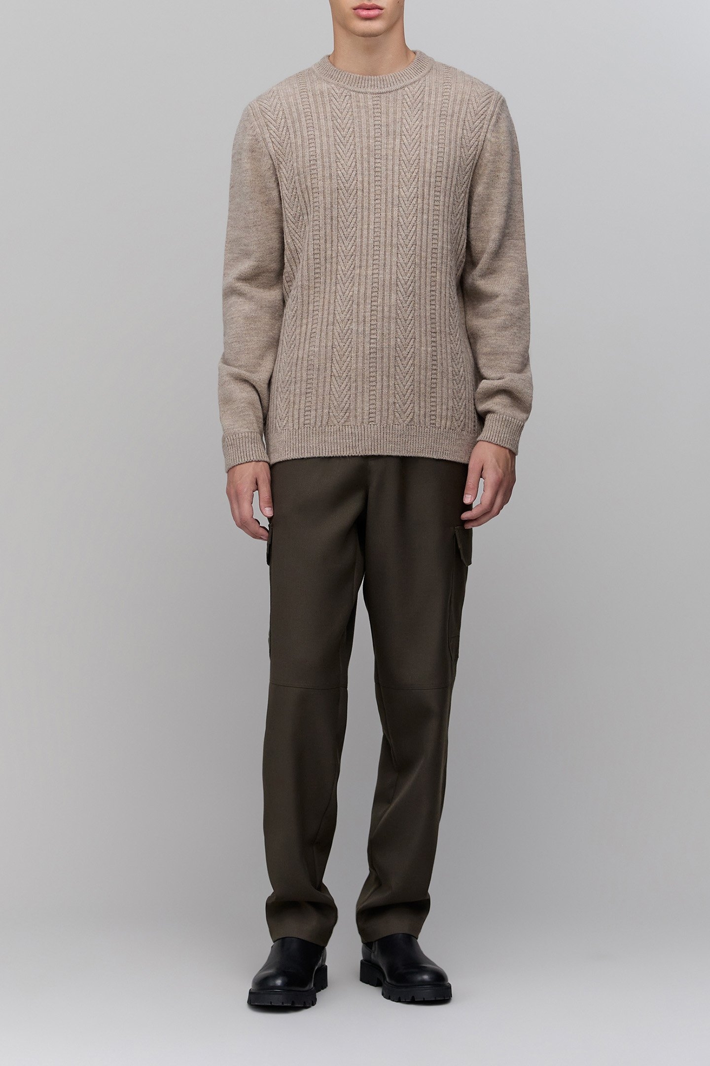 RAW KNIT CABLE SWEATER 3