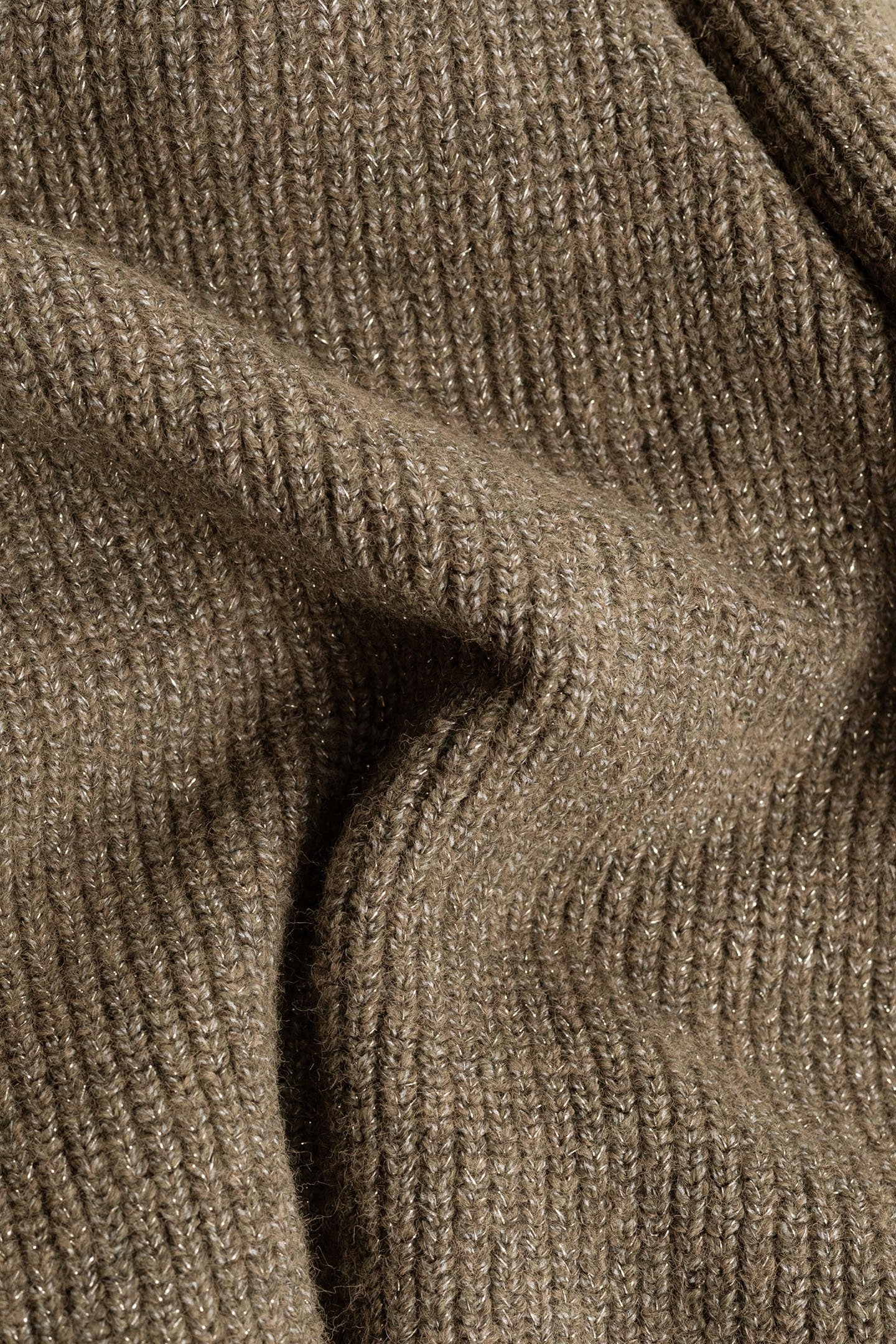 BELTED KHAKI ARMY CARDIGAN LUREX KNIT 8