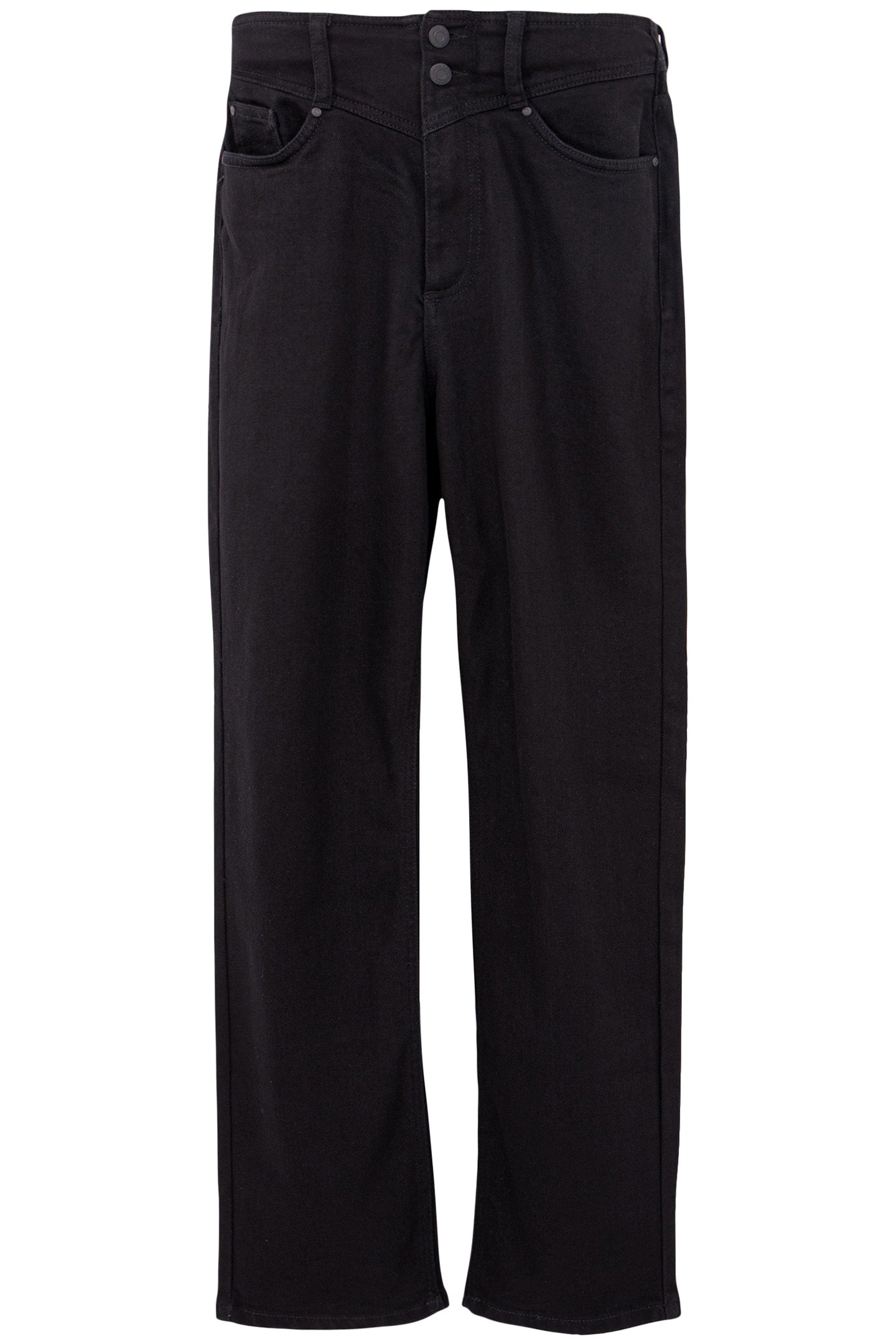 SLOUCHY BLACK COTTON CROPPED DENIM JEANS 4