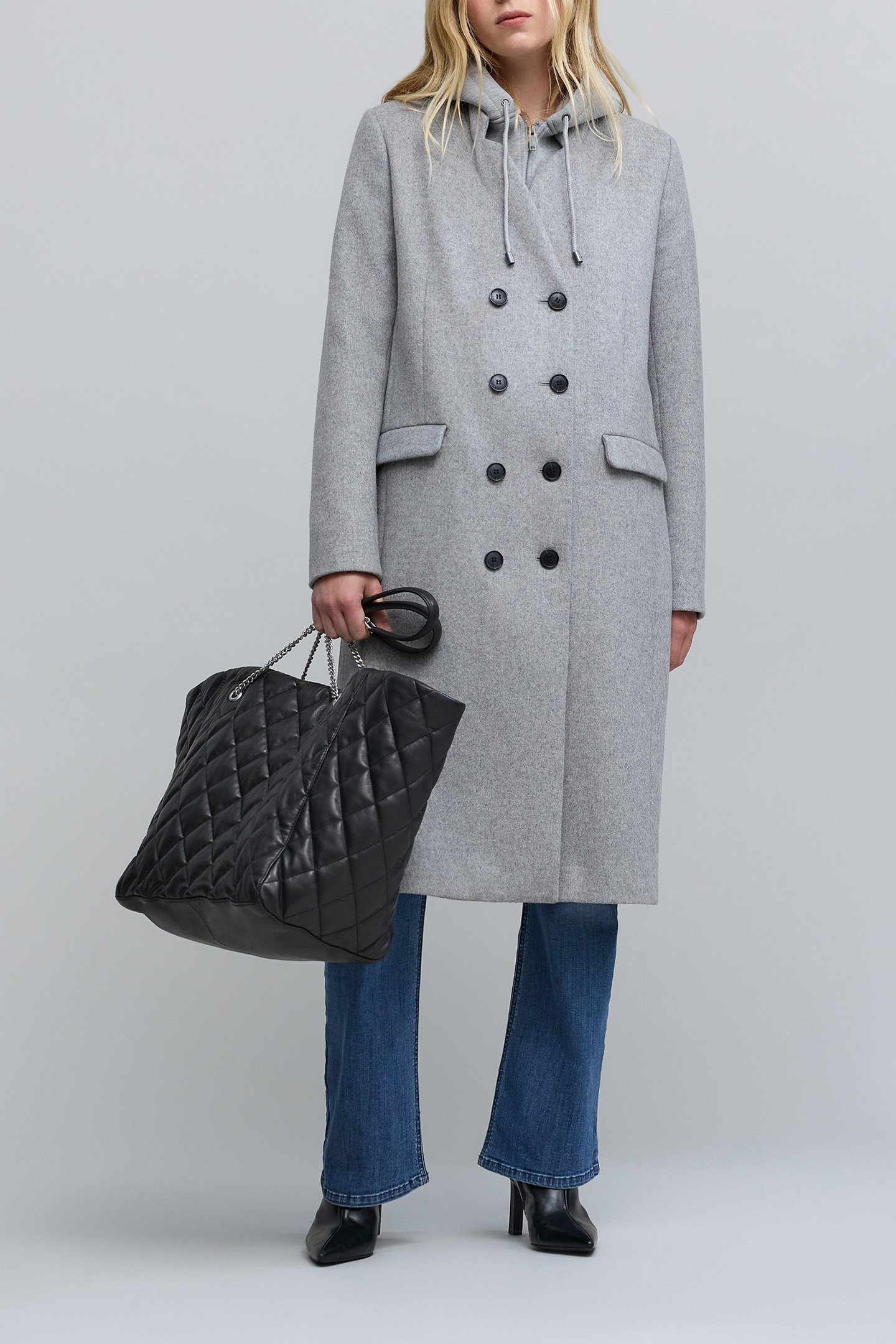 LONG GREY COAT WITH REMOVABLE LINING 6