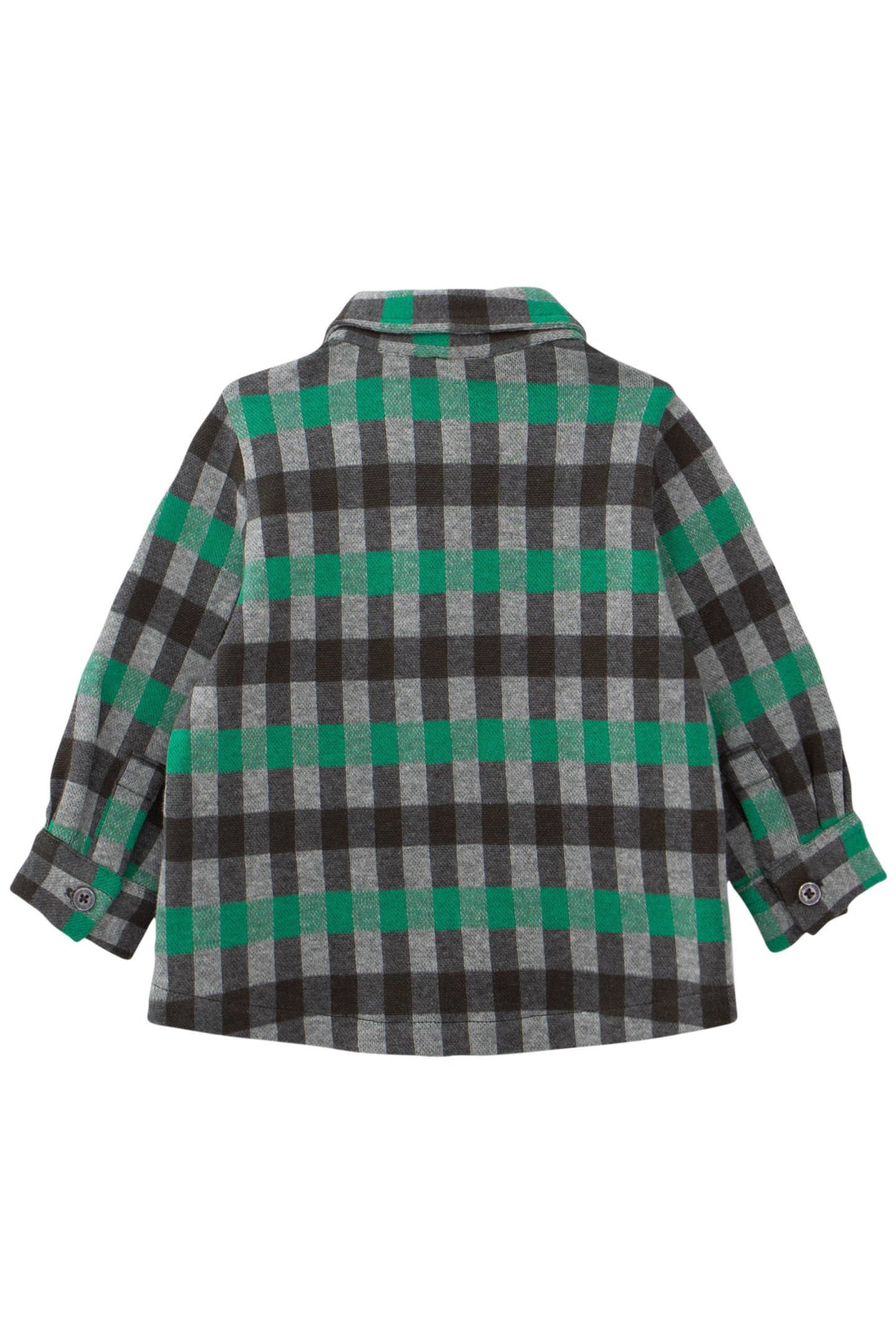 BABY BOY GREY SHIRT WITH GREEN CHECK PATTERN 3