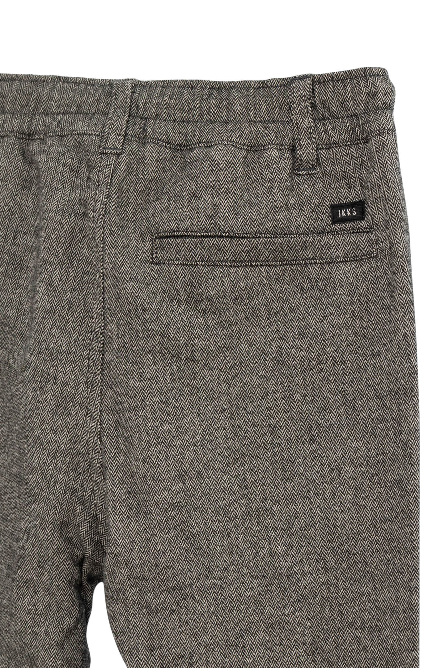 BOY'S GREY HERRINGBONE KNIT PANTS 4