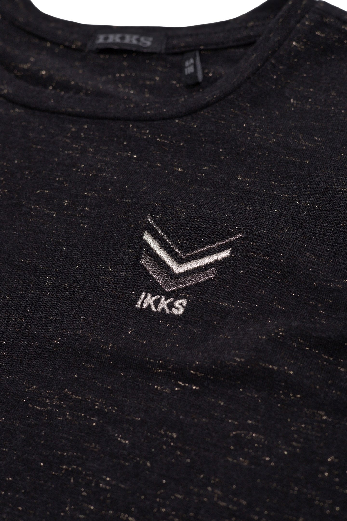 GIRL'S BLACK GLITTER CHEVRON EMBROIDERY T-SHIRT 5