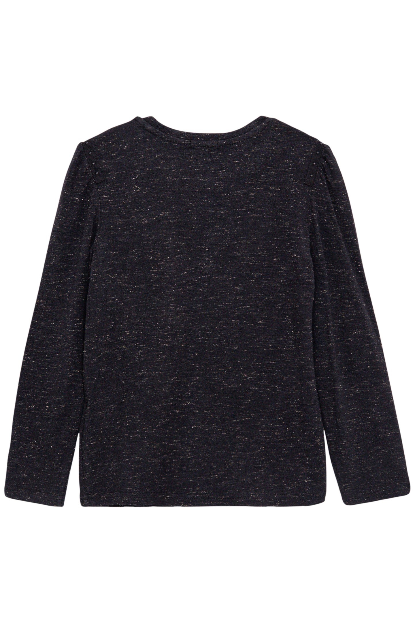 GIRL'S BLACK GLITTER CHEVRON EMBROIDERY T-SHIRT 2