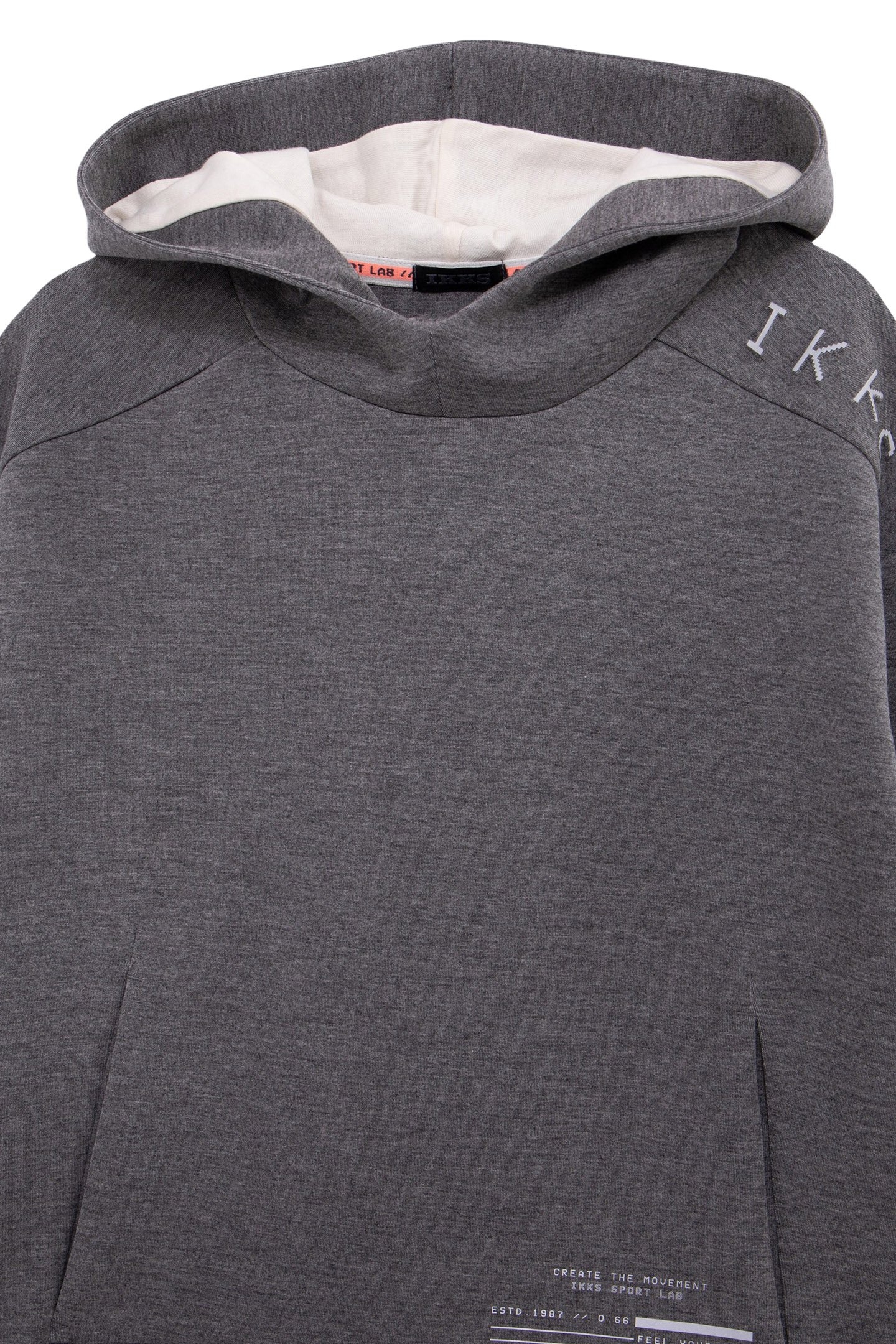 BOY'S GREY HOODIE, REFLECTIVE SLEEVES, EMBOSSED SLOGAN 3