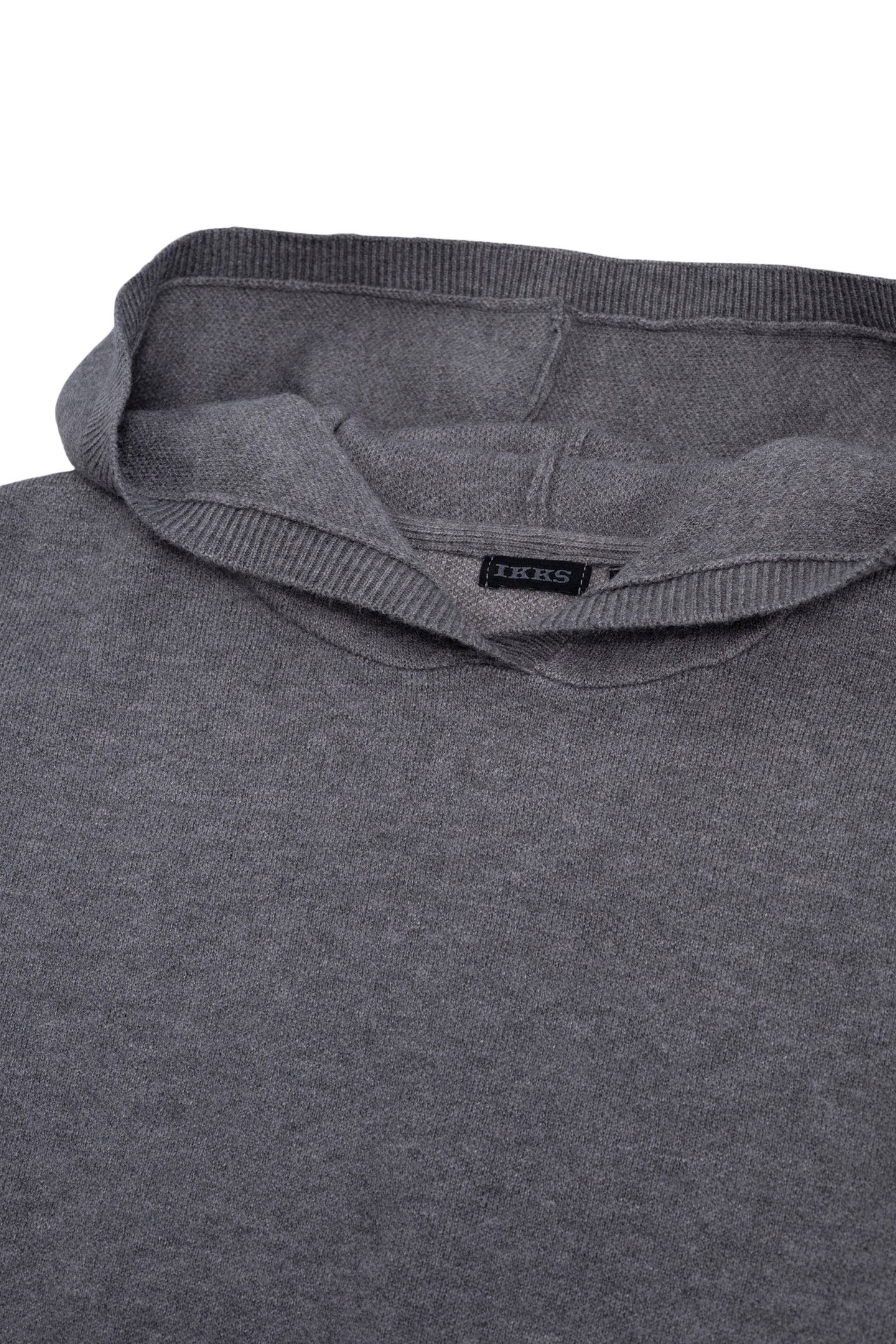 GIRL'S INTARSIA MESSAGE GREY KNITTED HOODIE 3