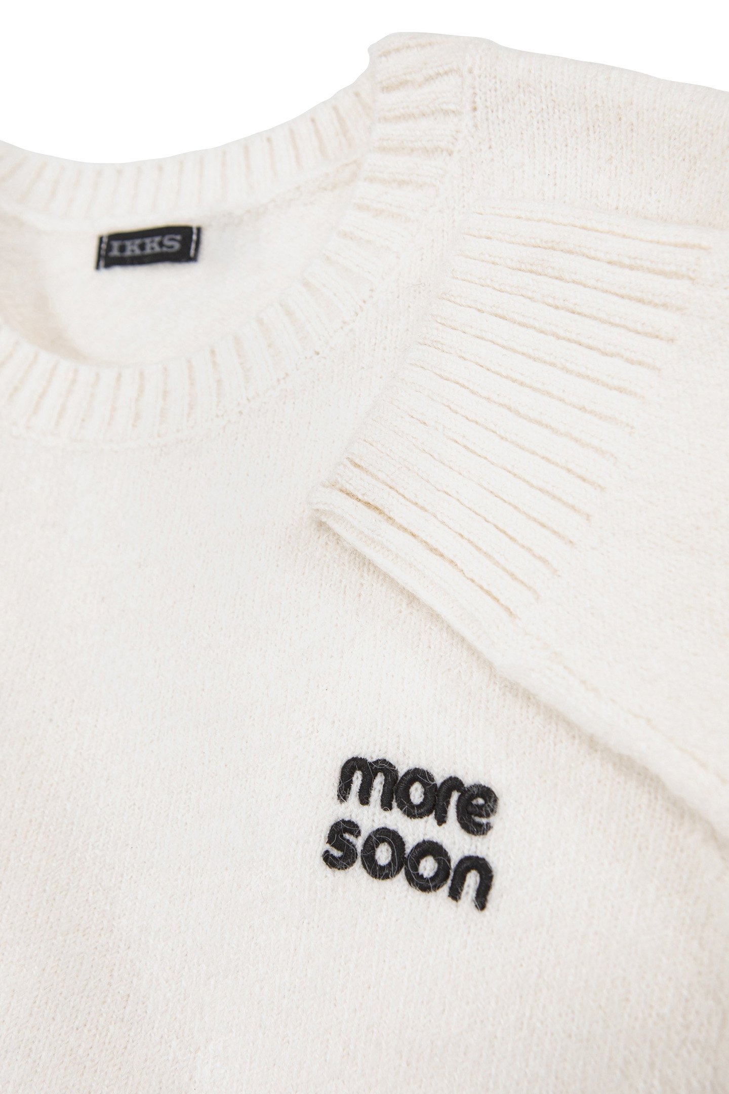 ECRU SWEATER KNIT CROPPED EMBROIDERY MESSAGE GIRL 6