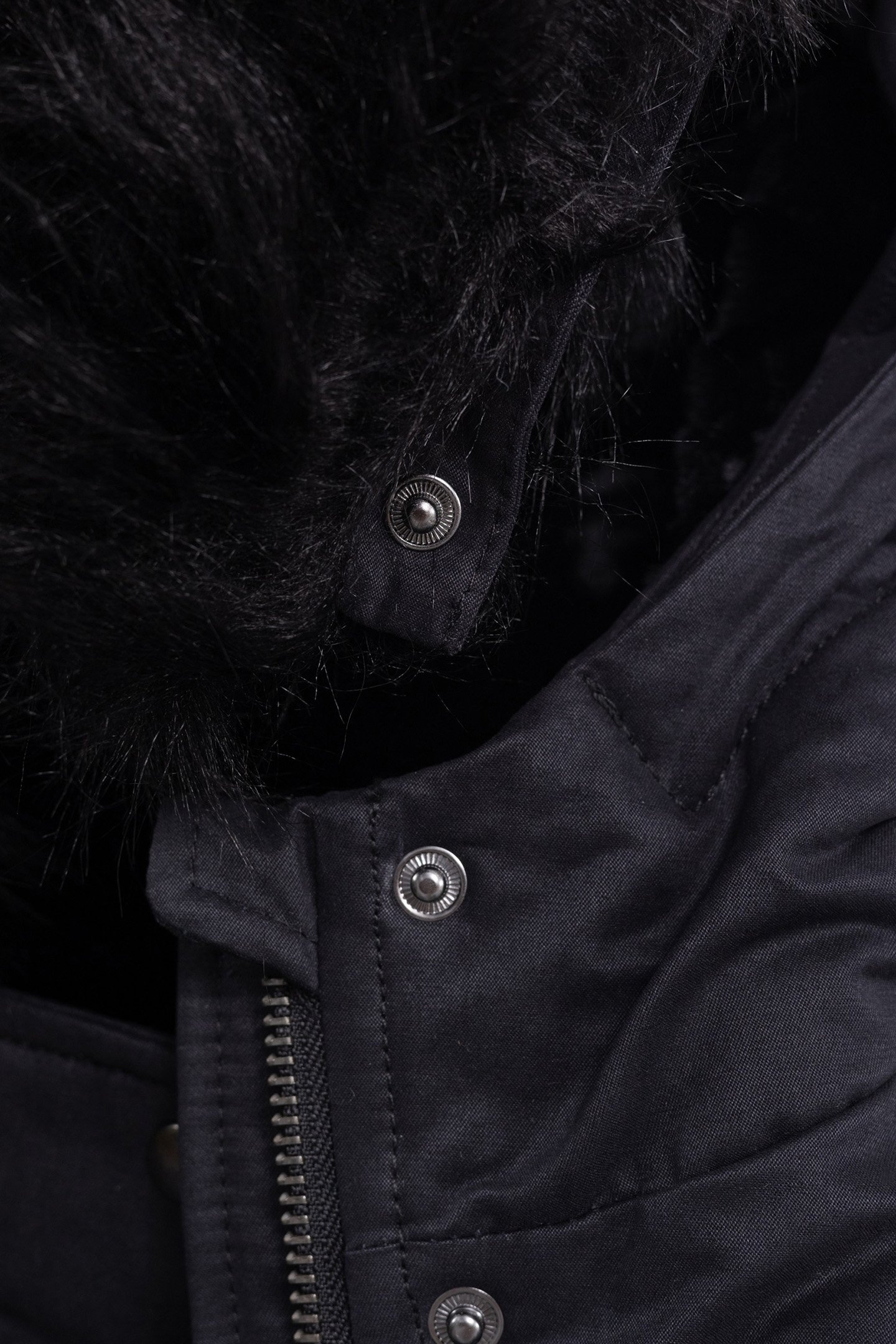 GIRL'S BLACK HOODED PARKA 5