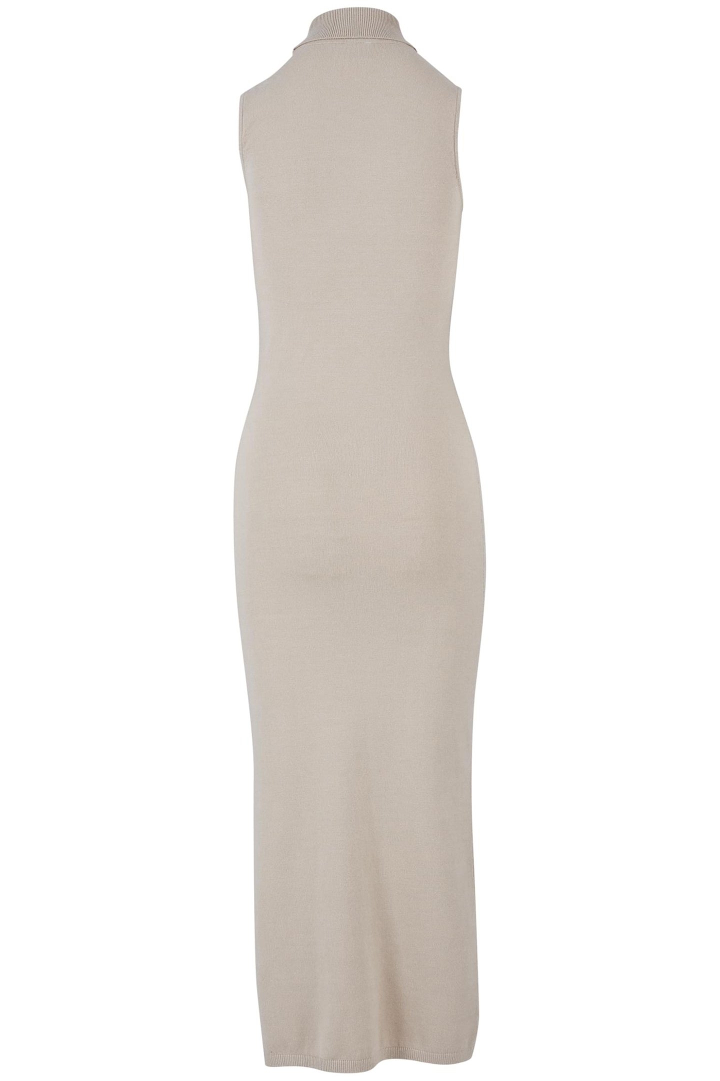 LADIES KNITTED ECO VISCOSE TURTLENECK DRESS WETSAND 2